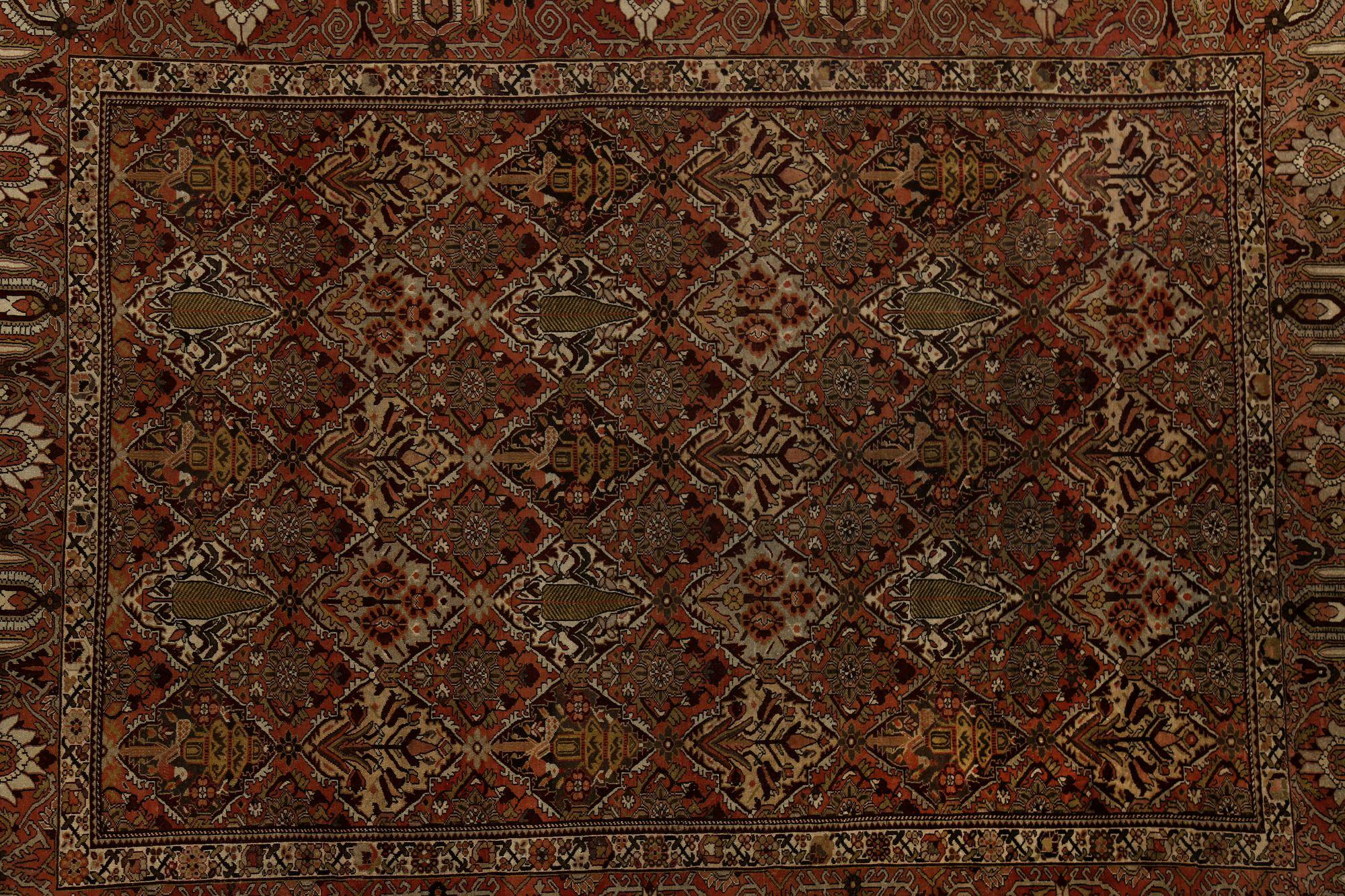 Persische Bakhtiari Teppiche - Wolle Braun Elfenbein Rot Design - 97793 im Zustand „Hervorragend“ im Angebot in Dallas, TX