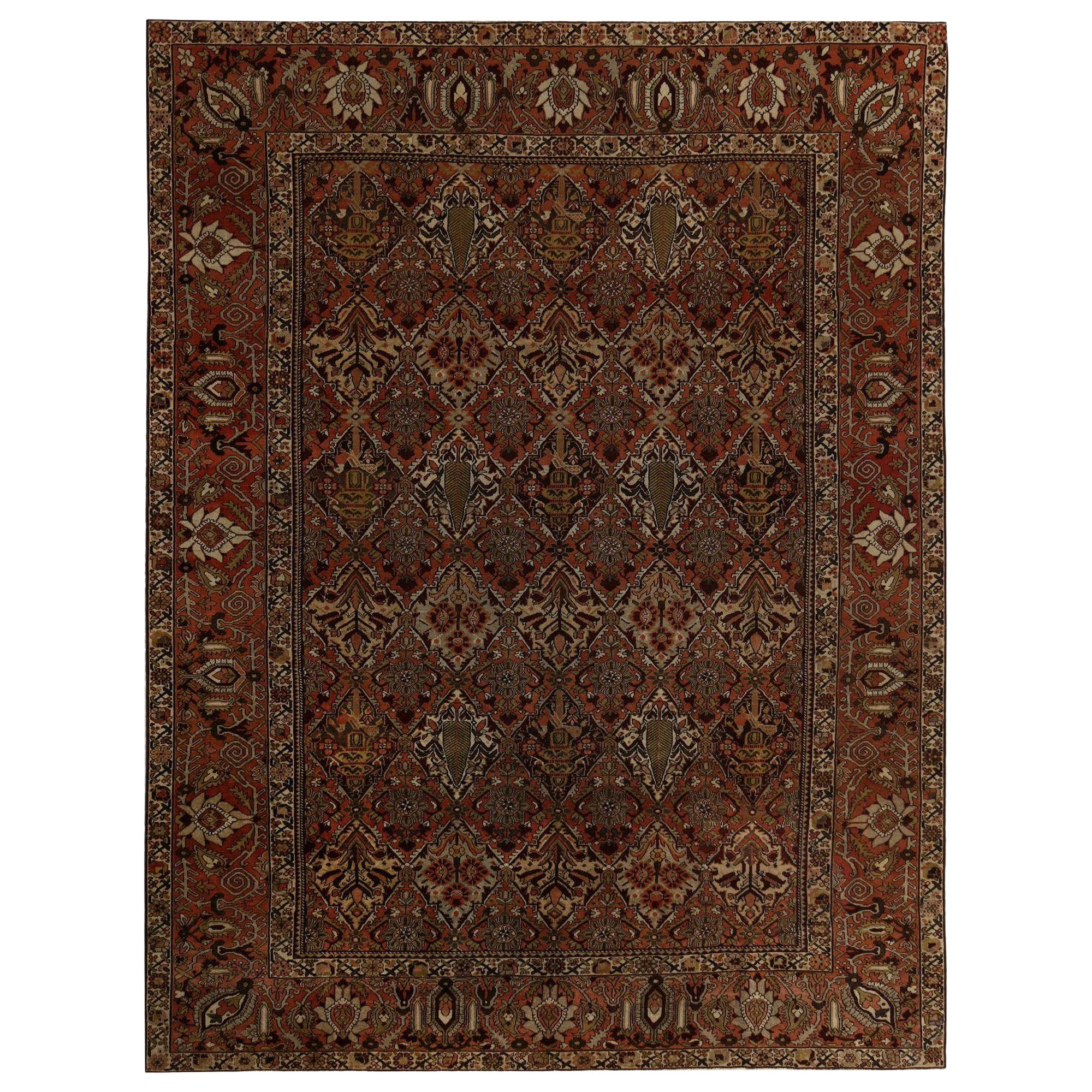 Persische Bakhtiari Teppiche - Wolle Braun Elfenbein Rot Design - 97793