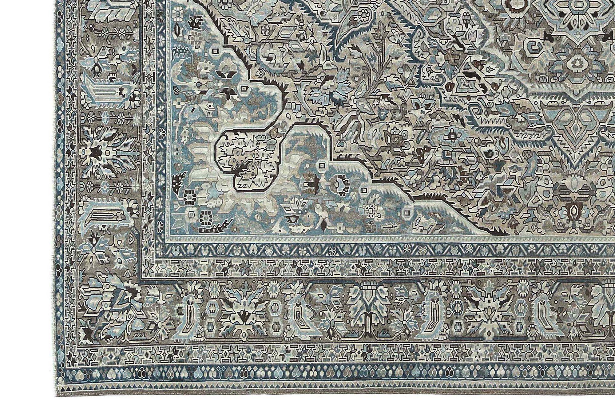 Tappeti persiani Bakhtiari - Lana Marrone Design-Light - 97552 In condizioni ottime in vendita a Dallas, TX