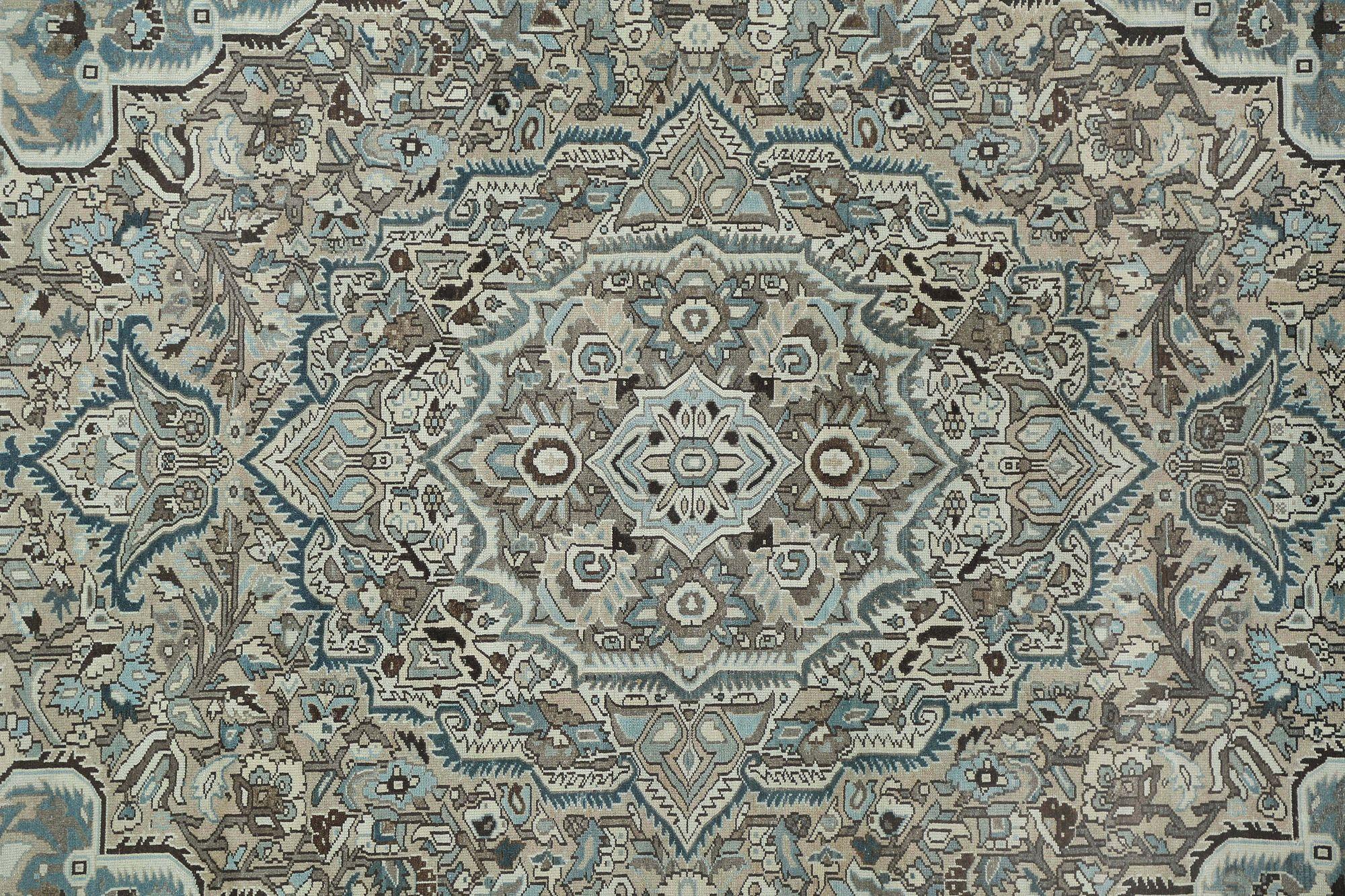 XX secolo Tappeti persiani Bakhtiari - Lana Marrone Design-Light - 97552 in vendita