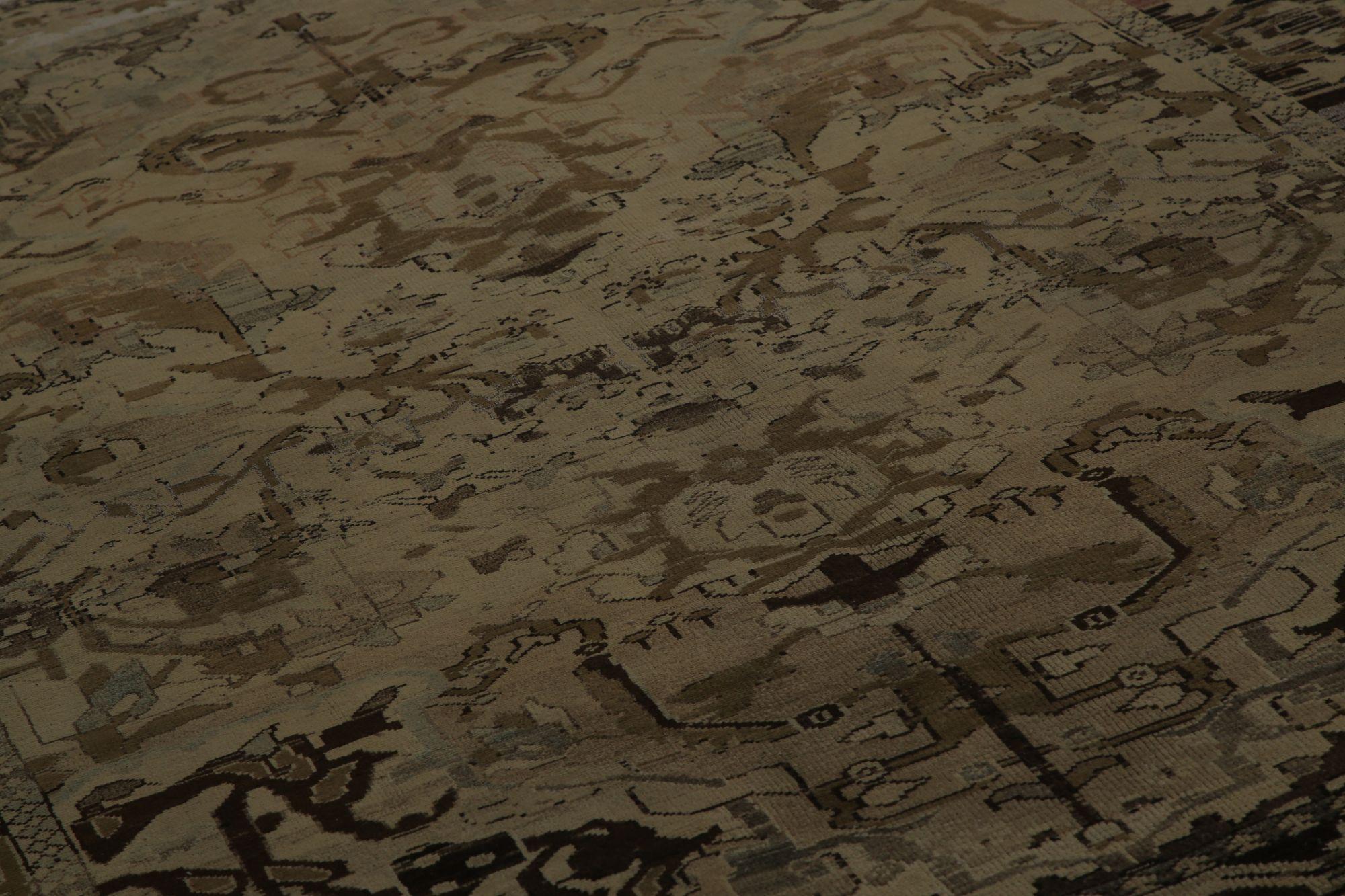 Tappeti persiani Bakhtiari - Lana Marrone Taupe Design - 97837 In condizioni ottime in vendita a Dallas, TX