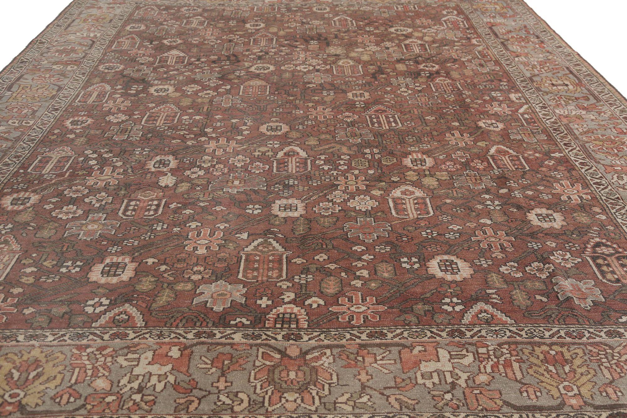 Persische Bakhtiari Teppiche - Wolle Brown Terracotta Design - 97202 (Irakisch) im Angebot