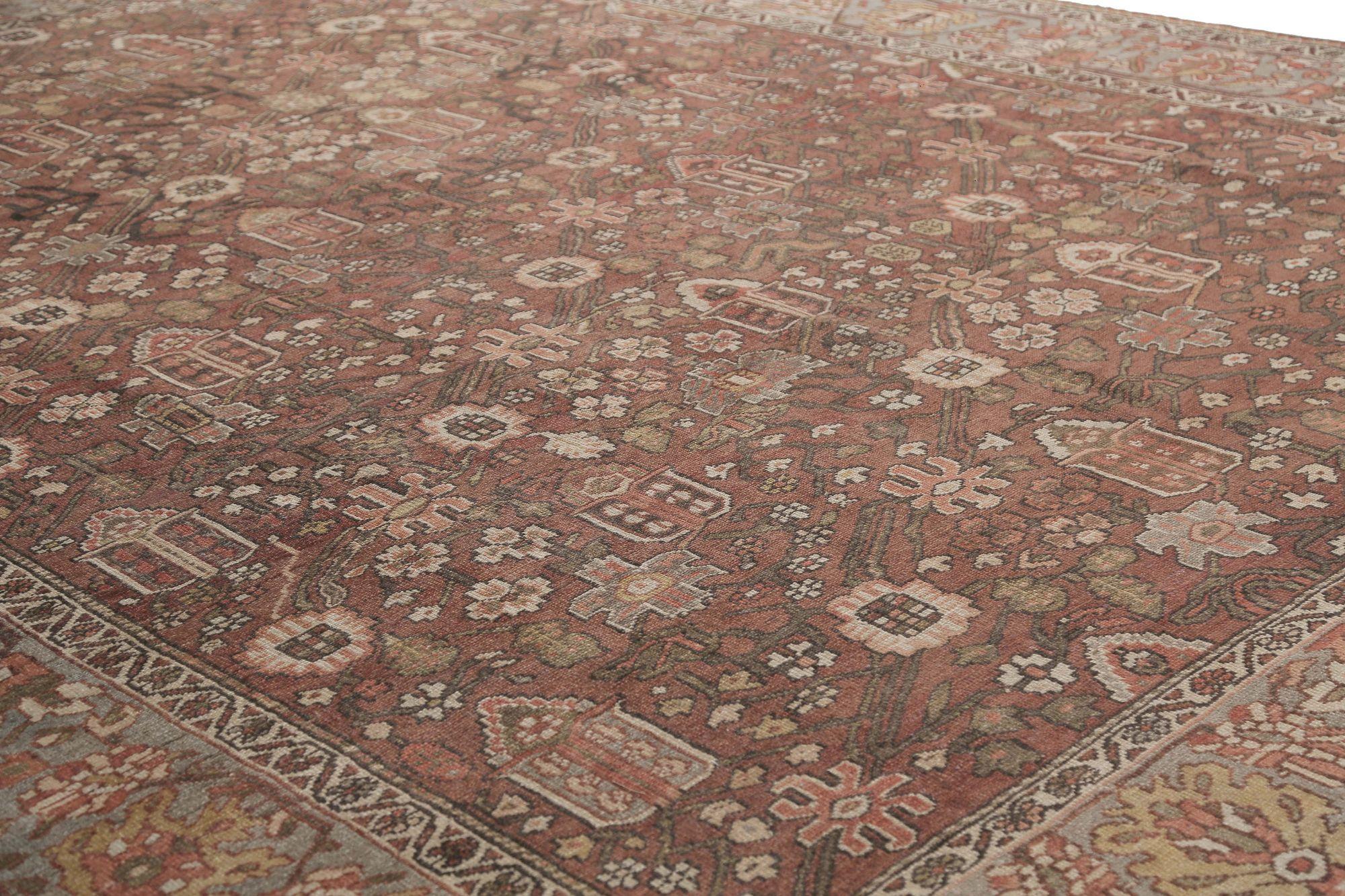 Persische Bakhtiari Teppiche - Wolle Brown Terracotta Design - 97202 im Zustand „Hervorragend“ im Angebot in Dallas, TX