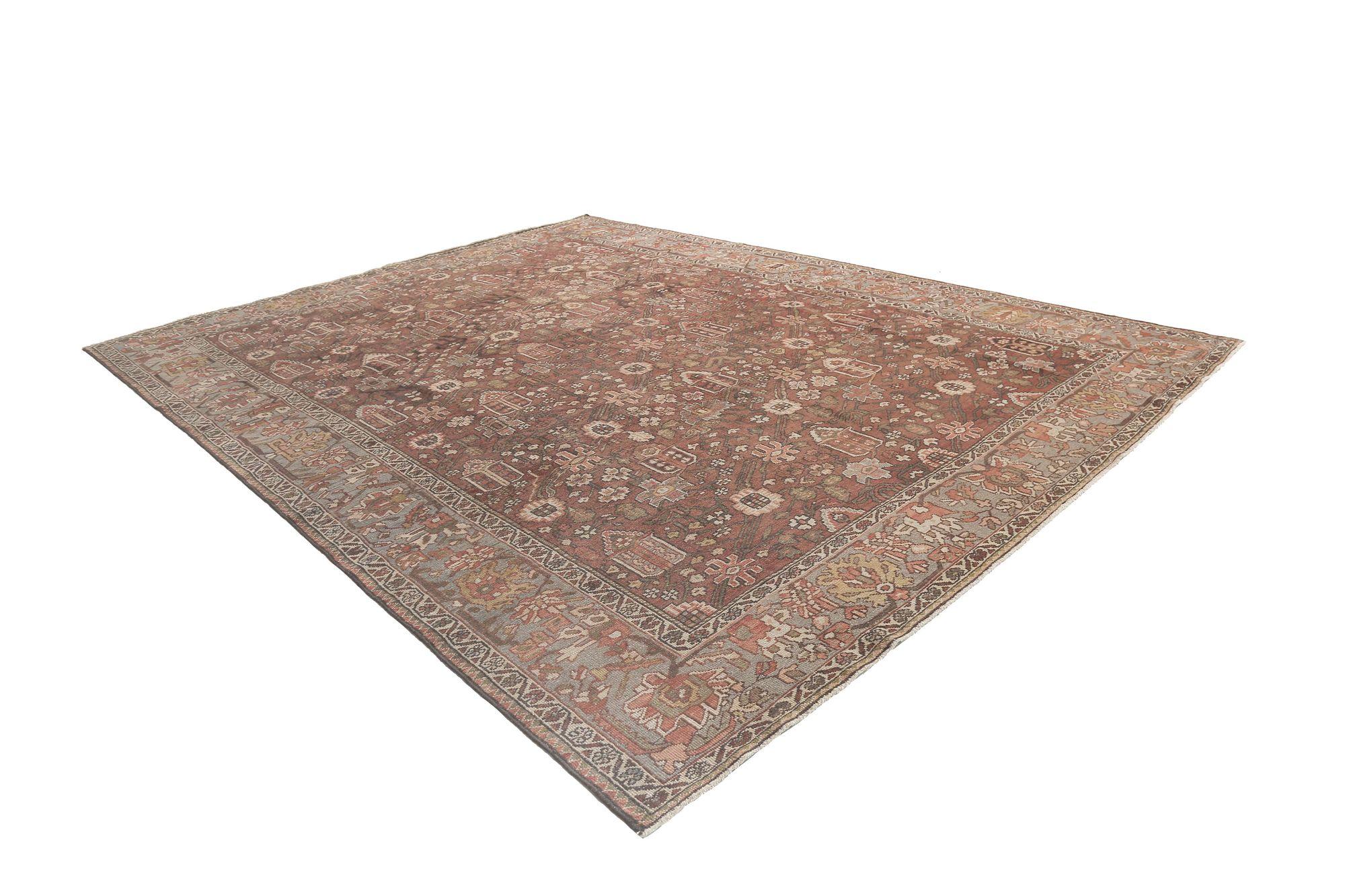 Persische Bakhtiari Teppiche - Wolle Brown Terracotta Design - 97202 (20. Jahrhundert) im Angebot