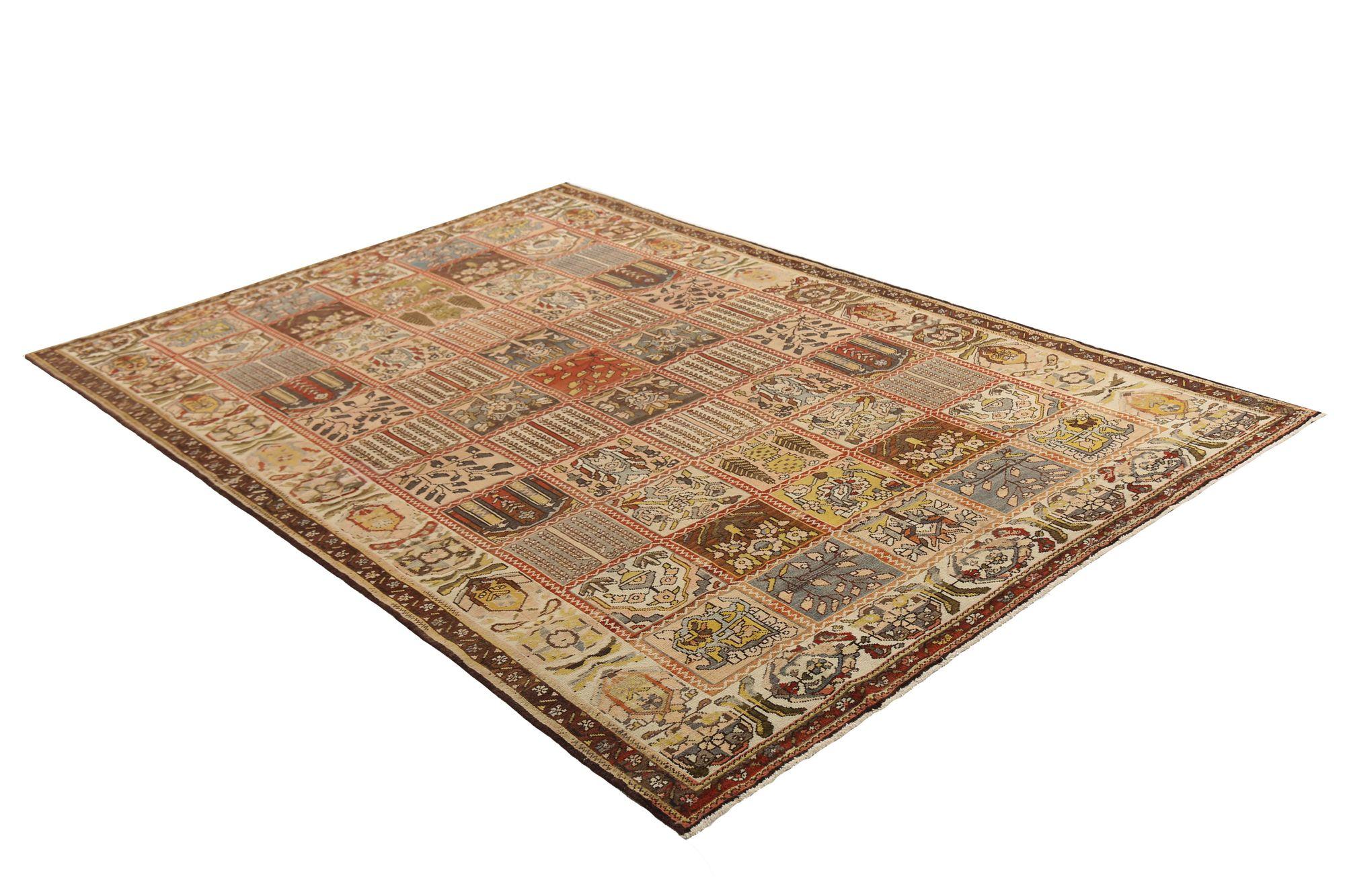 Persische Bakhtiari-Teppiche - Wolle in elfenbeinfarbenem Design - 97173 (Irakisch) im Angebot