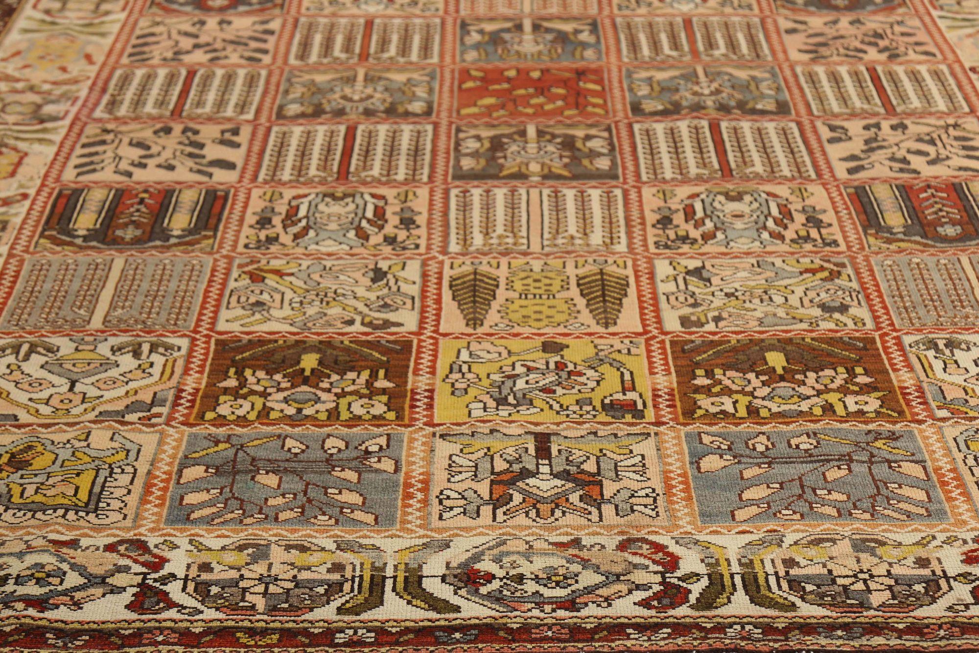 Persische Bakhtiari-Teppiche - Wolle in elfenbeinfarbenem Design - 97173 im Zustand „Hervorragend“ im Angebot in Dallas, TX