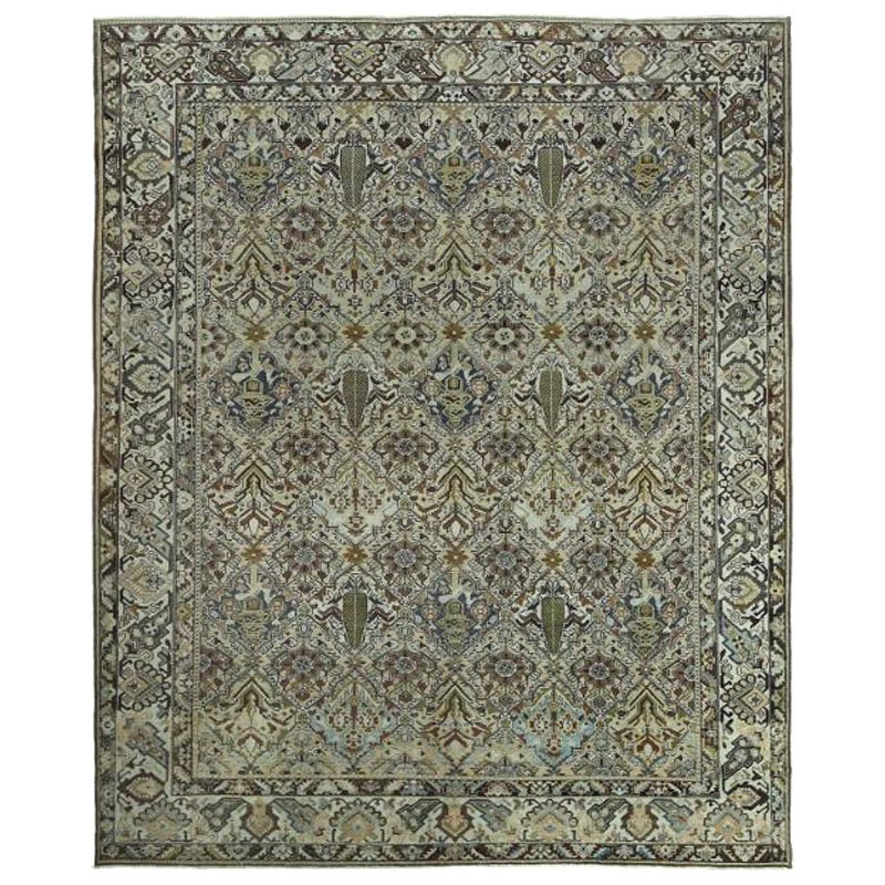 Persische Bakhtiari-Teppiche - Wolle in elfenbeinfarbenem Design - 97559 im Angebot