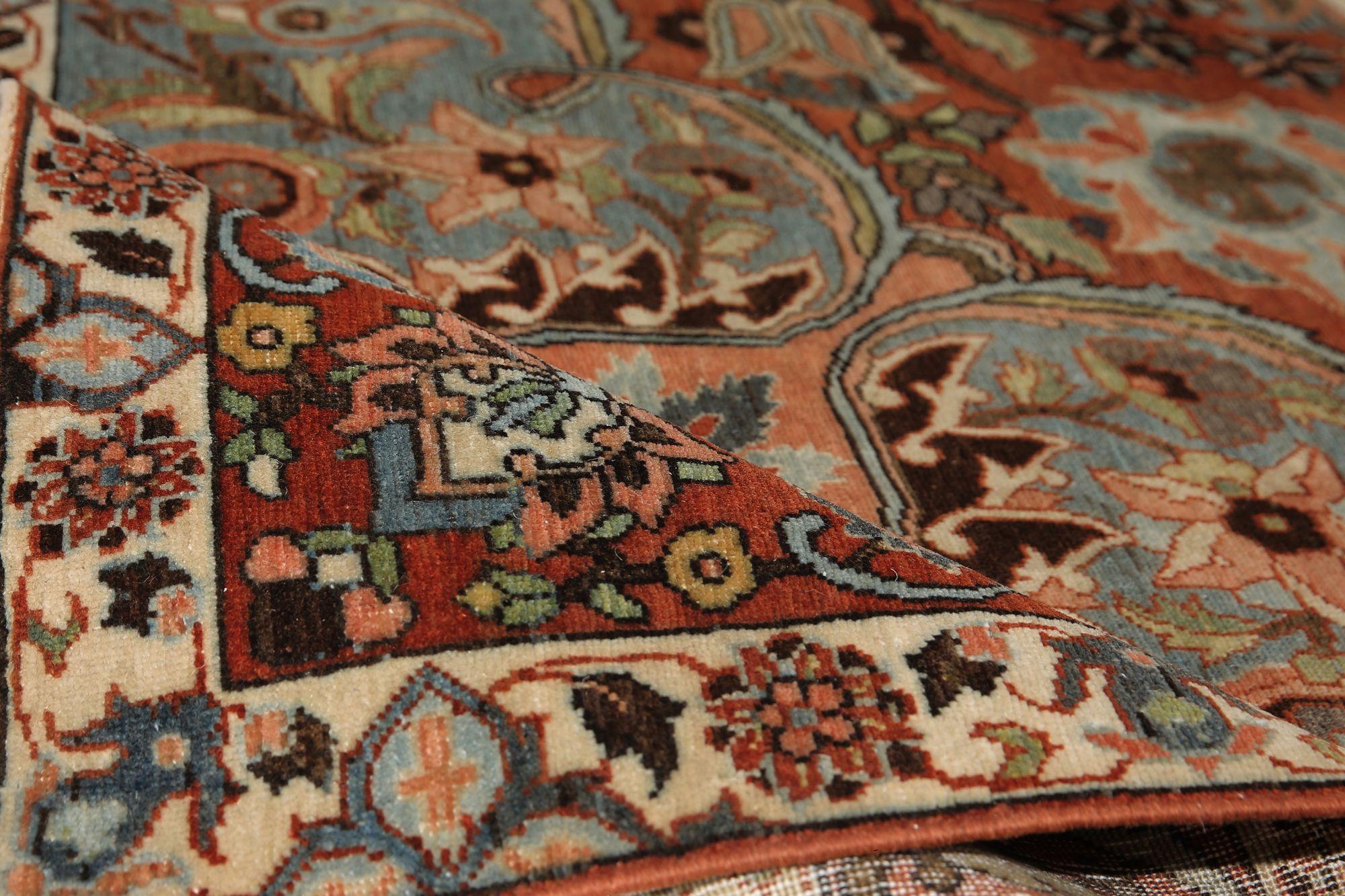 Persische Bakhtiari-Teppiche - Wolle Elfenbein Hellblau Rot - 97714 (20. Jahrhundert) im Angebot