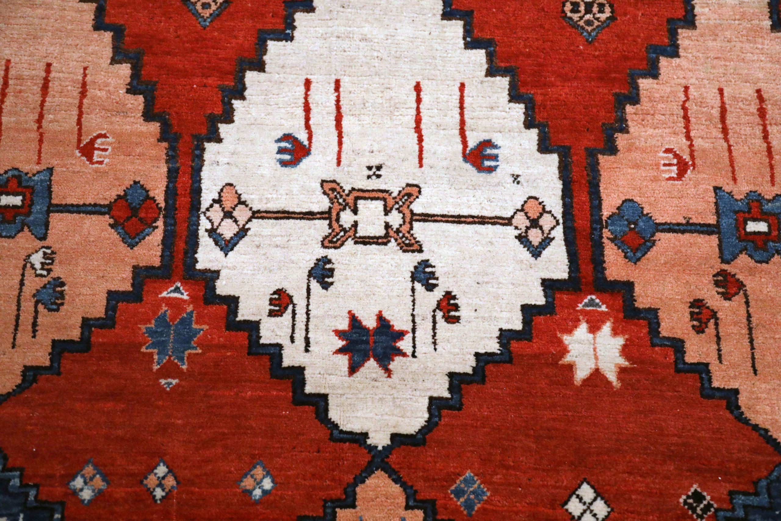 Persische Bakhtiari-Teppiche - Wolle Elfenbein Marineblau Rosa Rot - 93675 im Zustand „Hervorragend“ im Angebot in Dallas, TX