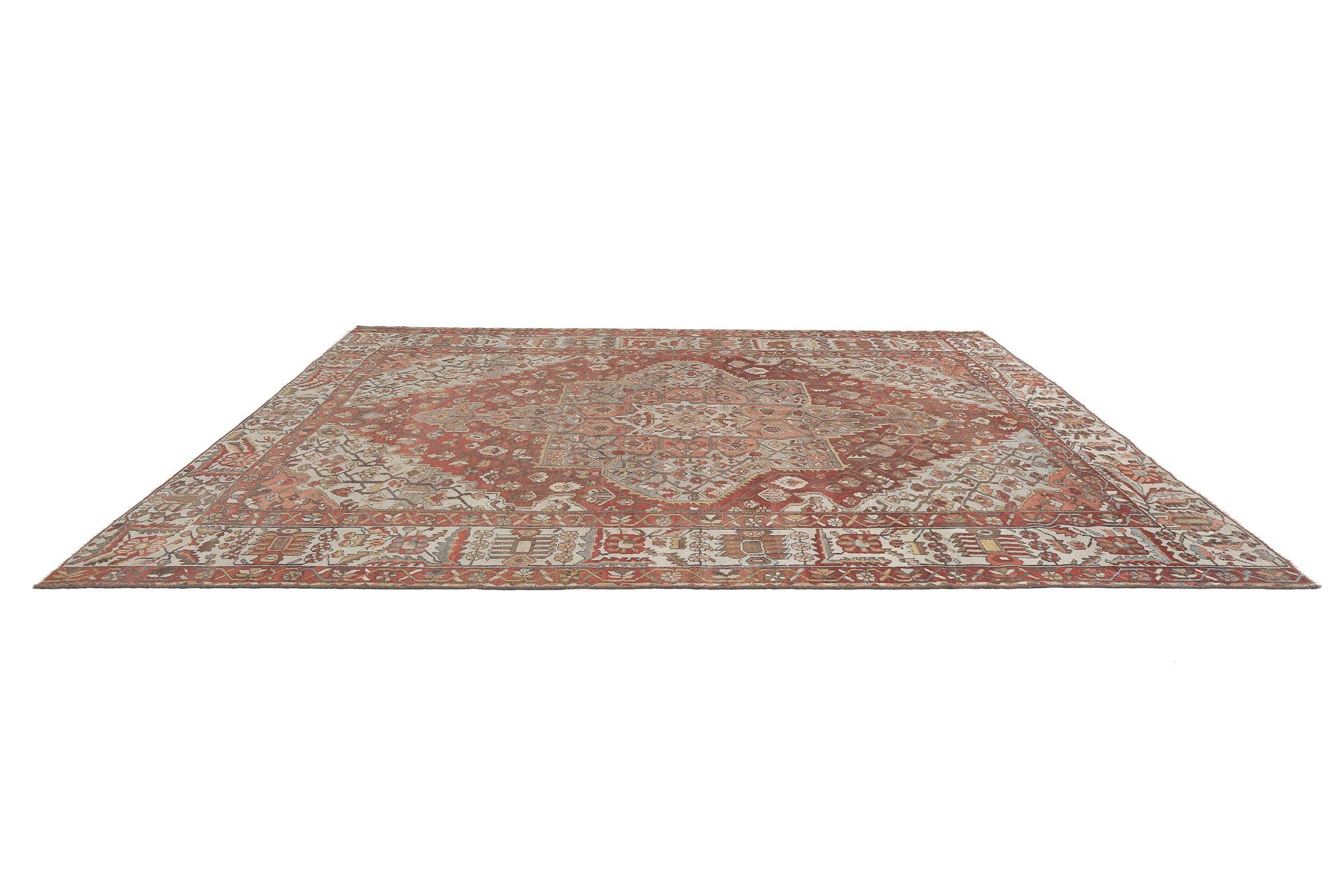 Persische Bakhtiari-Teppiche - Wolle Elfenbeinrot Design - 97668 im Zustand „Hervorragend“ im Angebot in Dallas, TX
