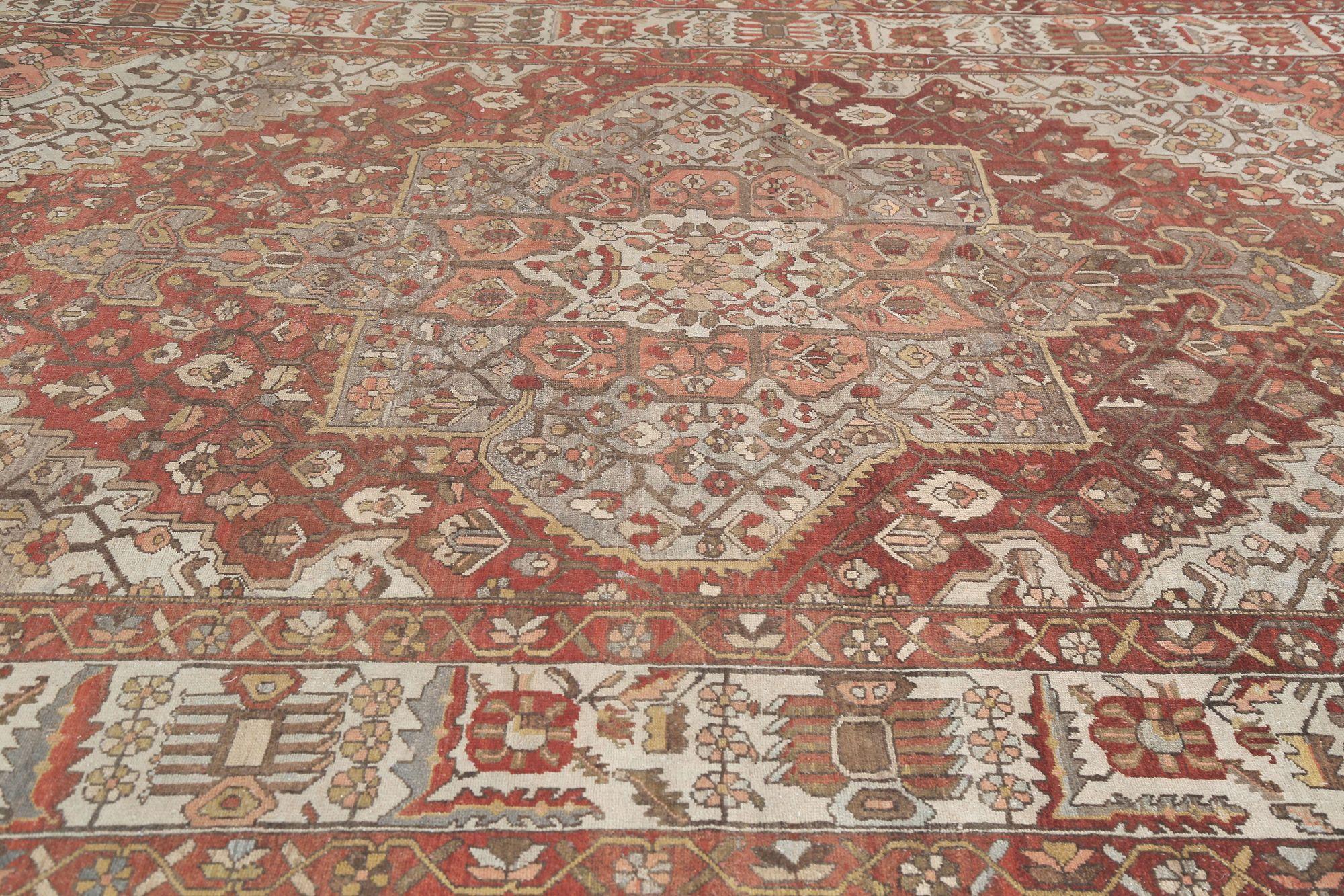Persische Bakhtiari-Teppiche - Wolle Elfenbeinrot Design - 97668 (20. Jahrhundert) im Angebot