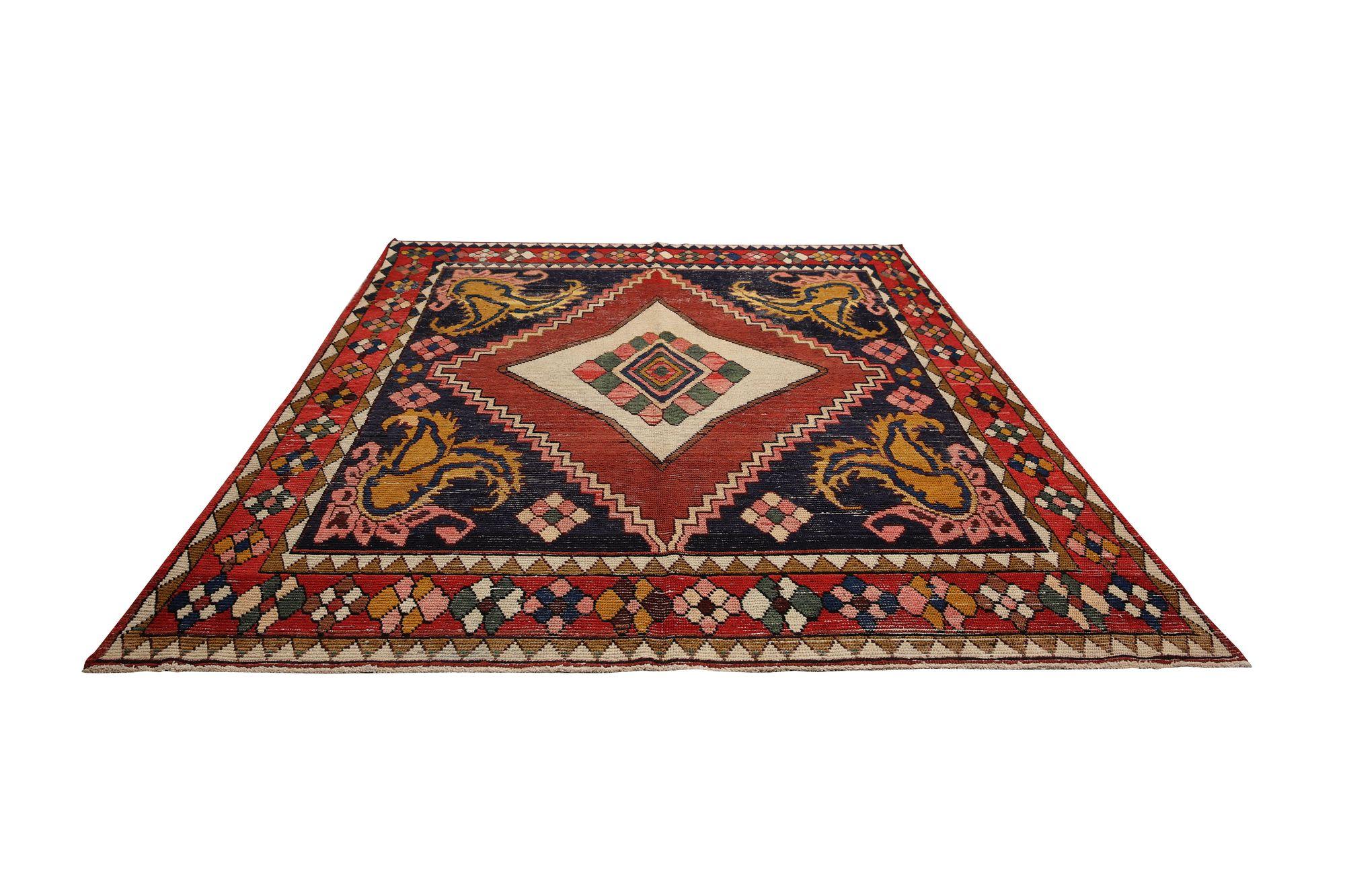 Alfombras Persas Bakhtiari - Lana Azul Marino Rojo Amarillo - 97132 en Excelente estado para la venta en Dallas, TX