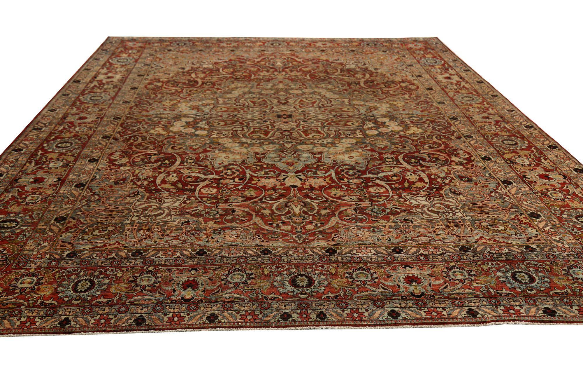 Persische Bakhtiari-Teppiche - rotes Wolldesign - 96741 (Irakisch) im Angebot