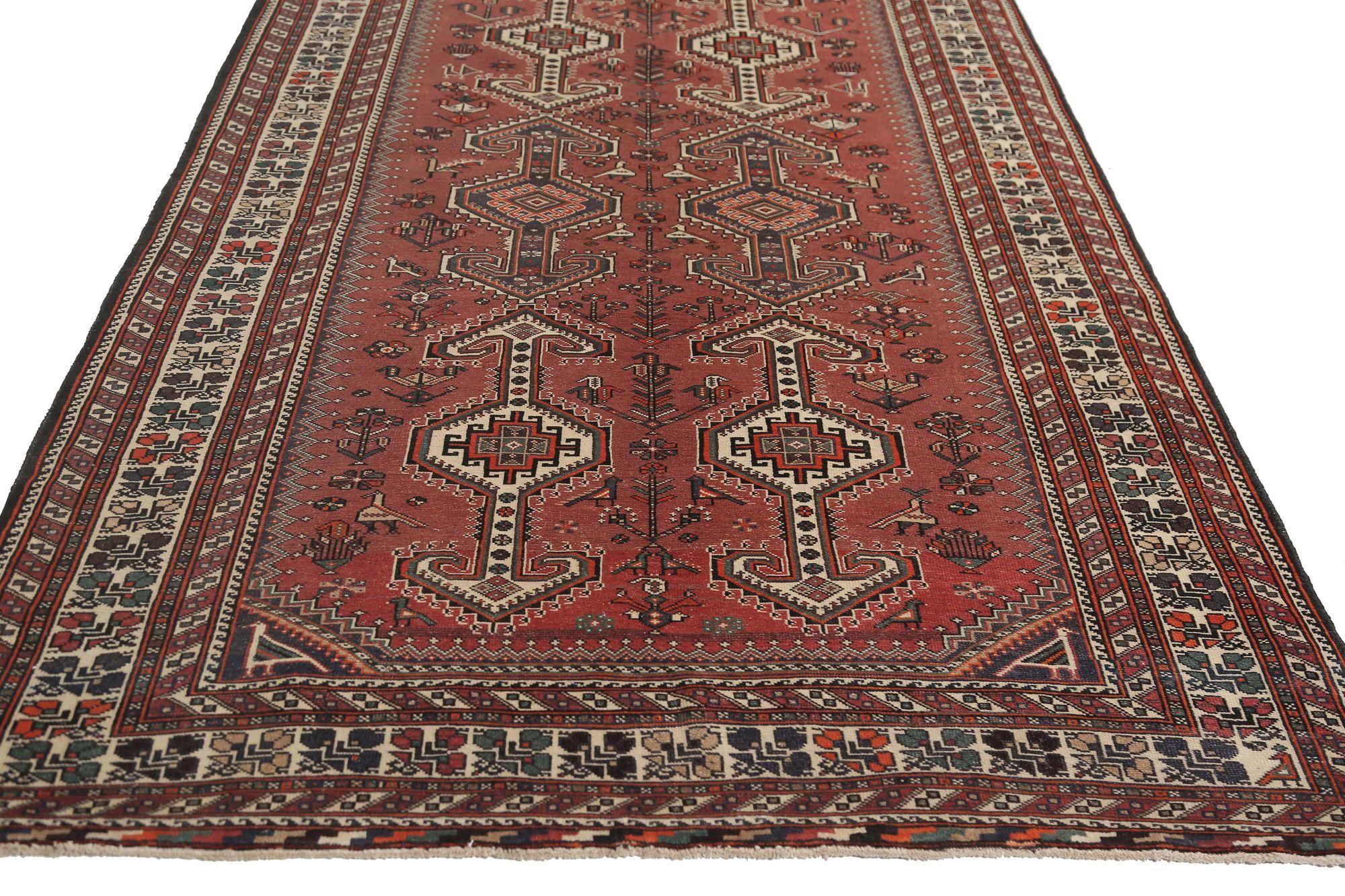 Persische Bakhtiari-Teppiche - rotes Wolldesign - 97105 (20. Jahrhundert) im Angebot
