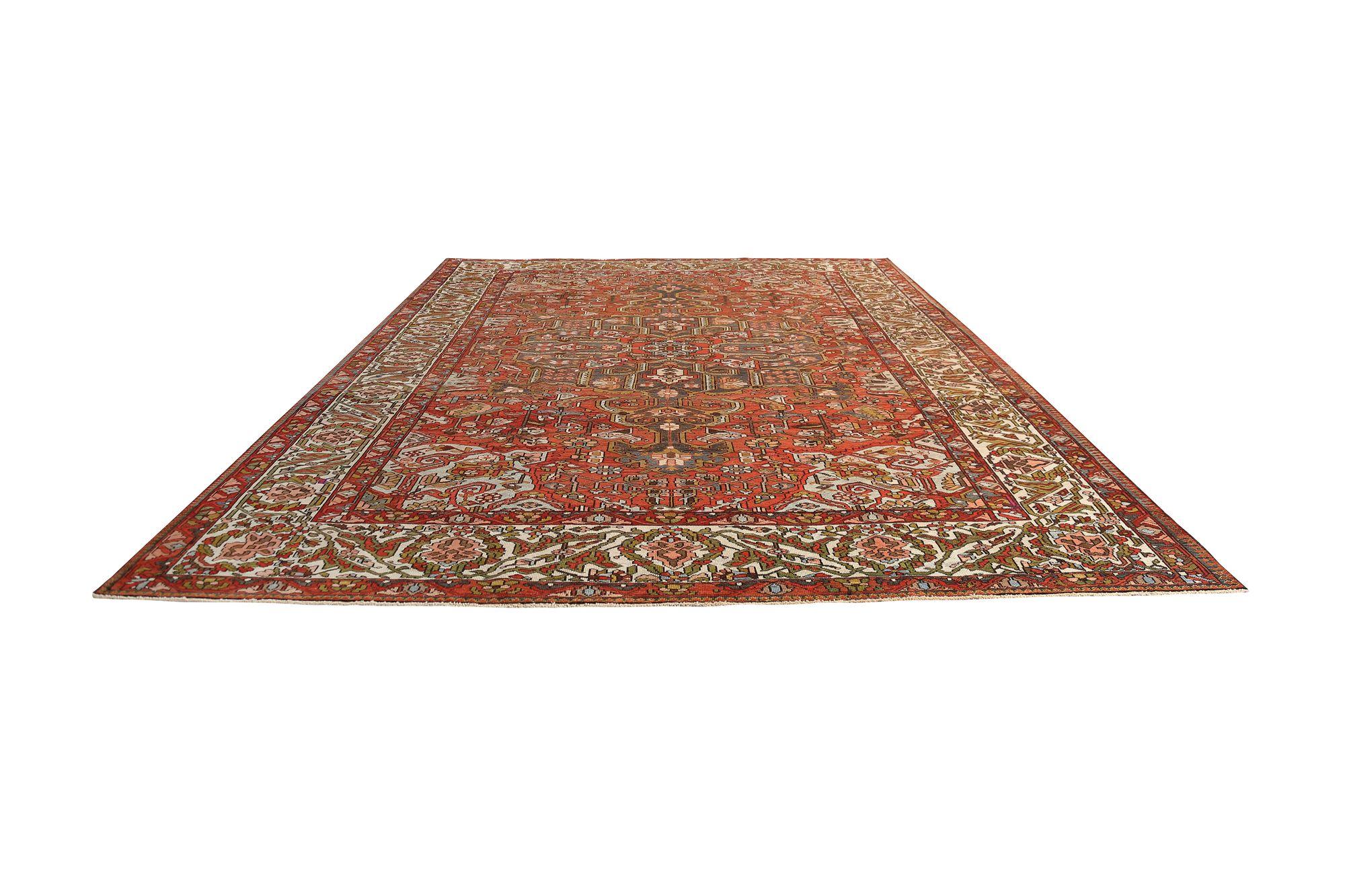 Persische Bakhtiari-Teppiche - rotes Wolldesign - 97191 (Irakisch) im Angebot