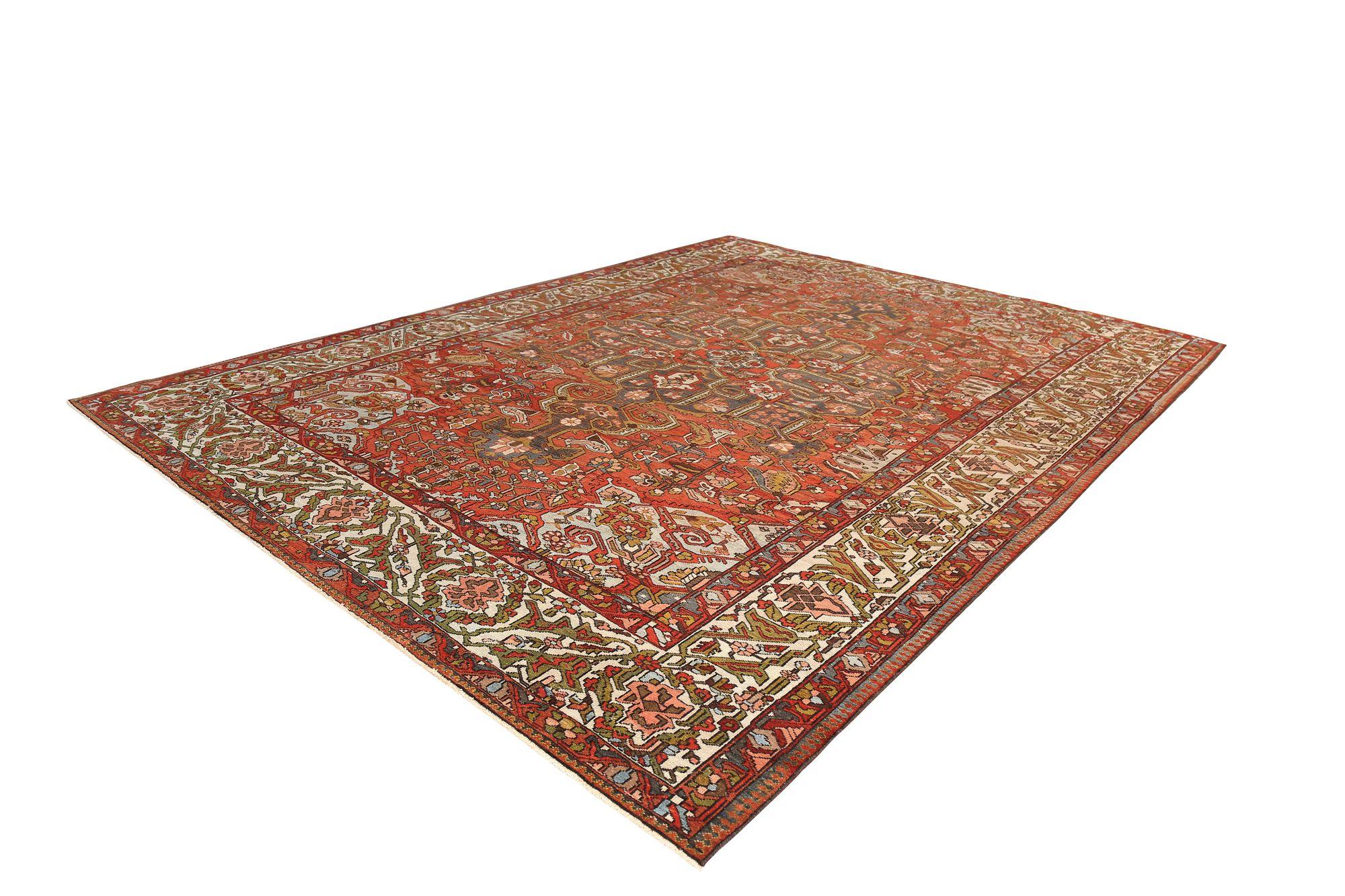 Persische Bakhtiari-Teppiche - rotes Wolldesign - 97191 (20. Jahrhundert) im Angebot