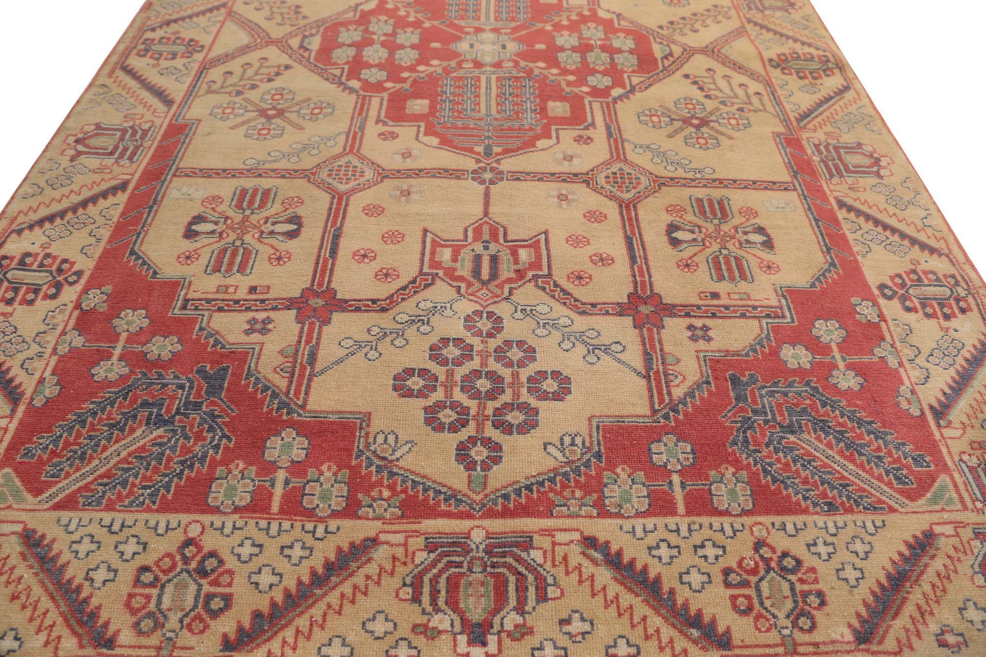 Persische Bakhtiari-Teppiche – Teppich aus Wolle in Rot und Taupe – 97119 (Irakisch) im Angebot