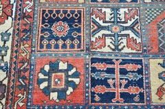 Antique 1900s Wool Persian Bakhtiari Rug by Olad, Garden Motif, 7' x 13'