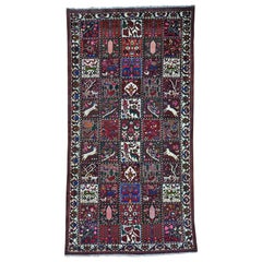 Persian Bakhtiari Garden Design Wide Runner Hand Knotted Rug