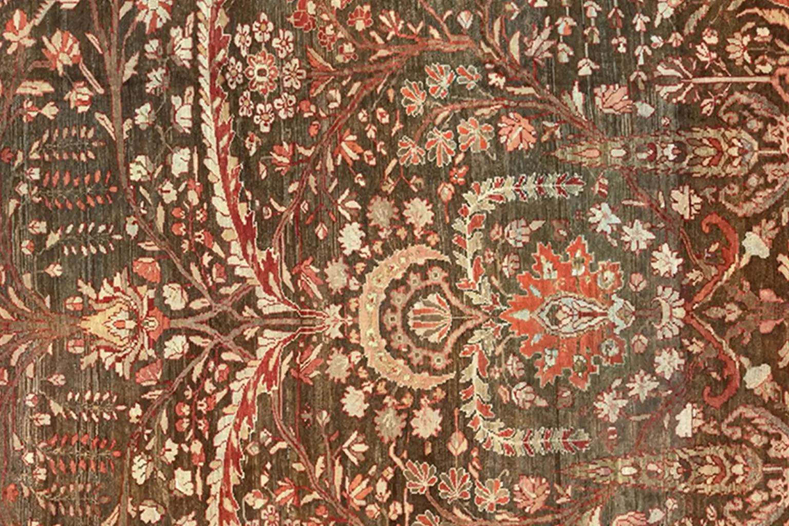 Alfombra Persa Bakhtiari - Lana Marrón Marfil Rojo - 75886 siglo XX en venta