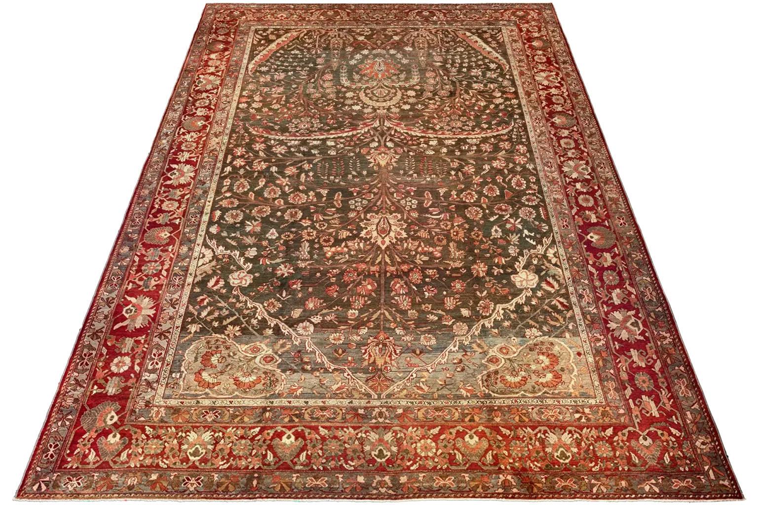Alfombra Persa Bakhtiari - Lana Marrón Marfil Rojo - 75886 en venta 2