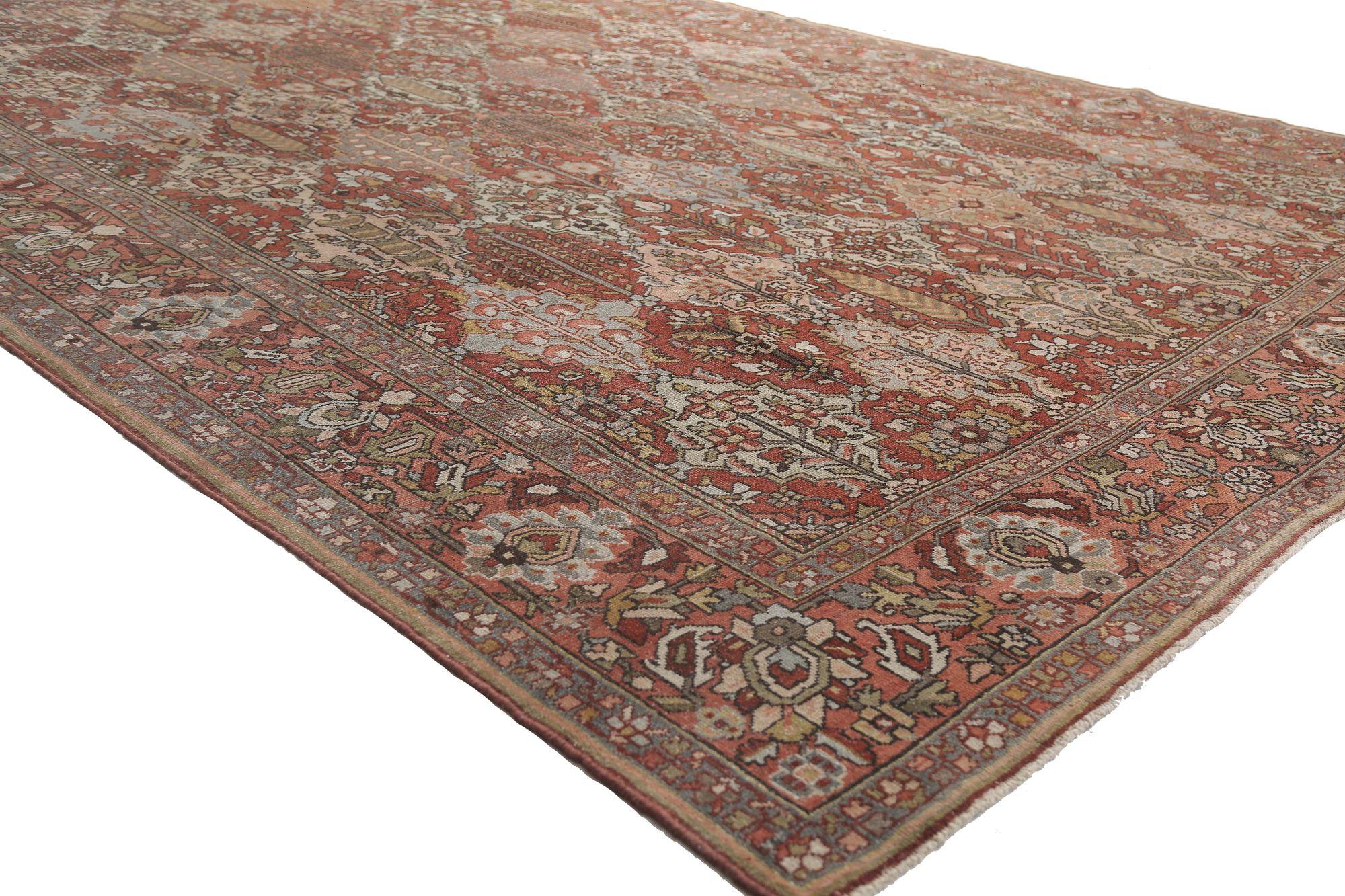 Persischer Bakhtiari Over Size-Teppich - Wolle Elfenbein Rosa Rot Design - 97226 (Irakisch) im Angebot