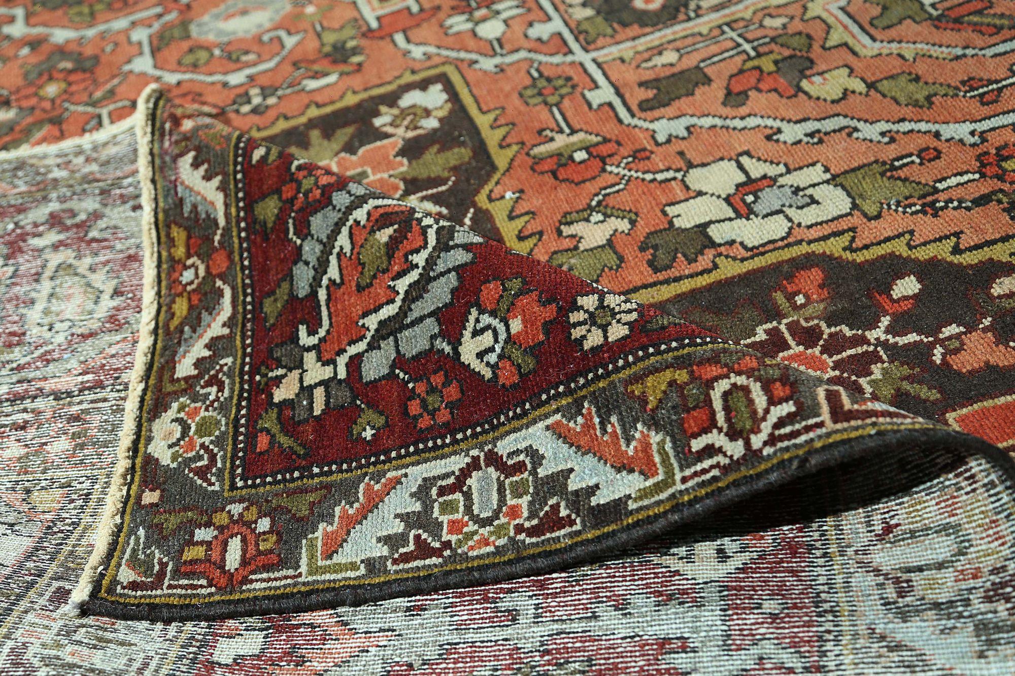 Persischer Bakhtiari Over Size-Teppich - Wolle Rosa Rot Design - 96661 (Irakisch) im Angebot