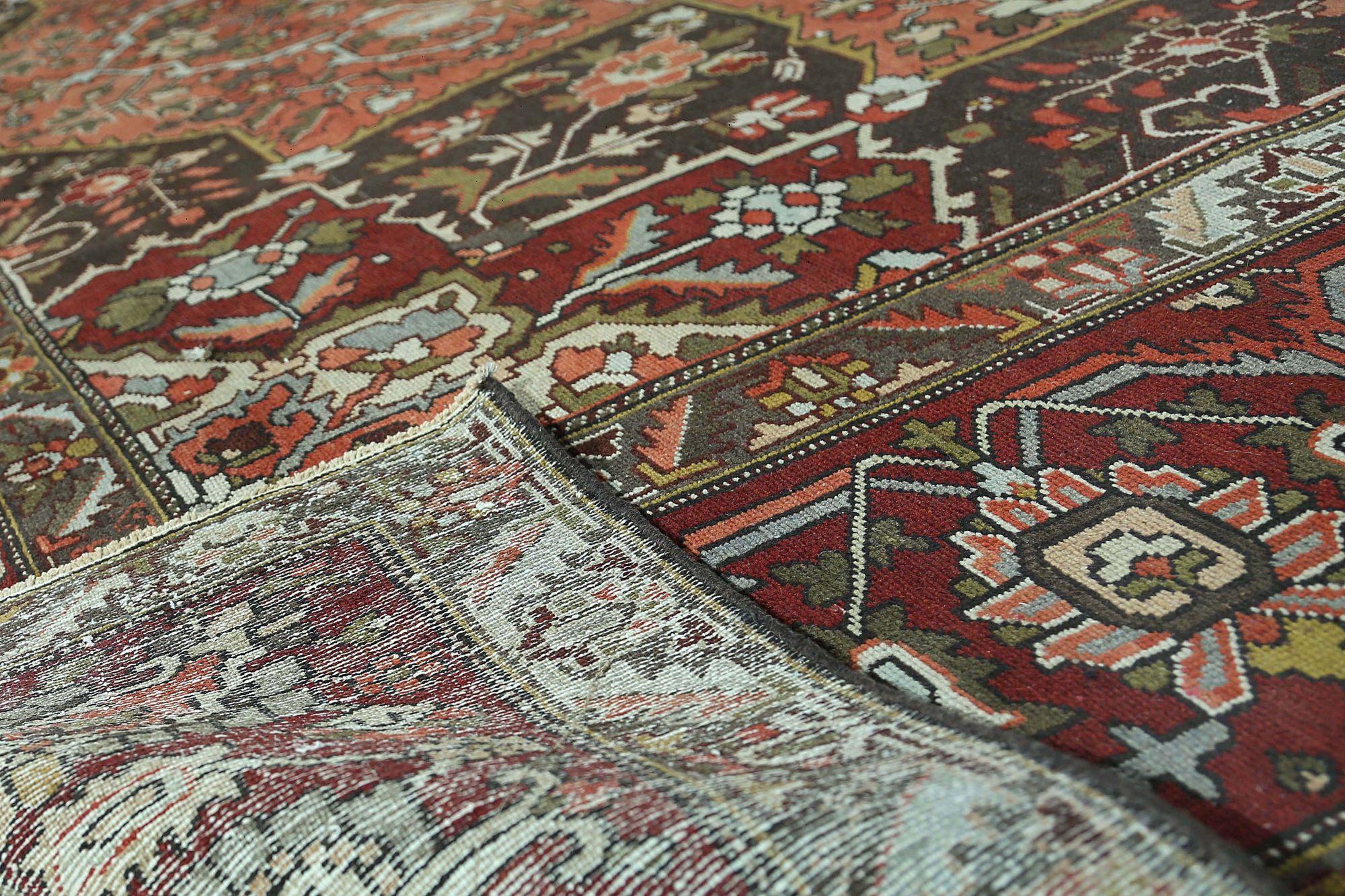 Persischer Bakhtiari Over Size-Teppich - Wolle Rosa Rot Design - 96661 (20. Jahrhundert) im Angebot