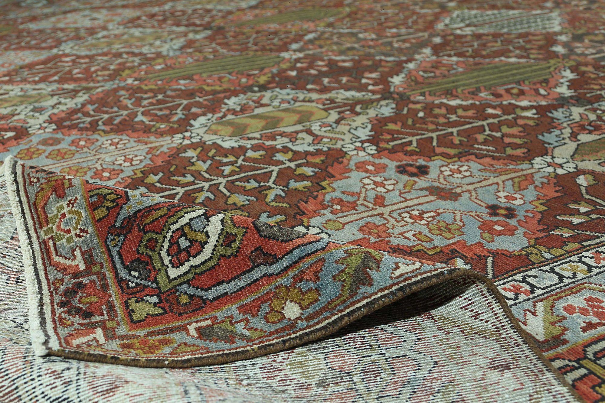 Persischer Bakhtiari Over Size-Teppich in Übergröße - rotes Wolldesign - 97223 im Zustand „Hervorragend“ im Angebot in Dallas, TX