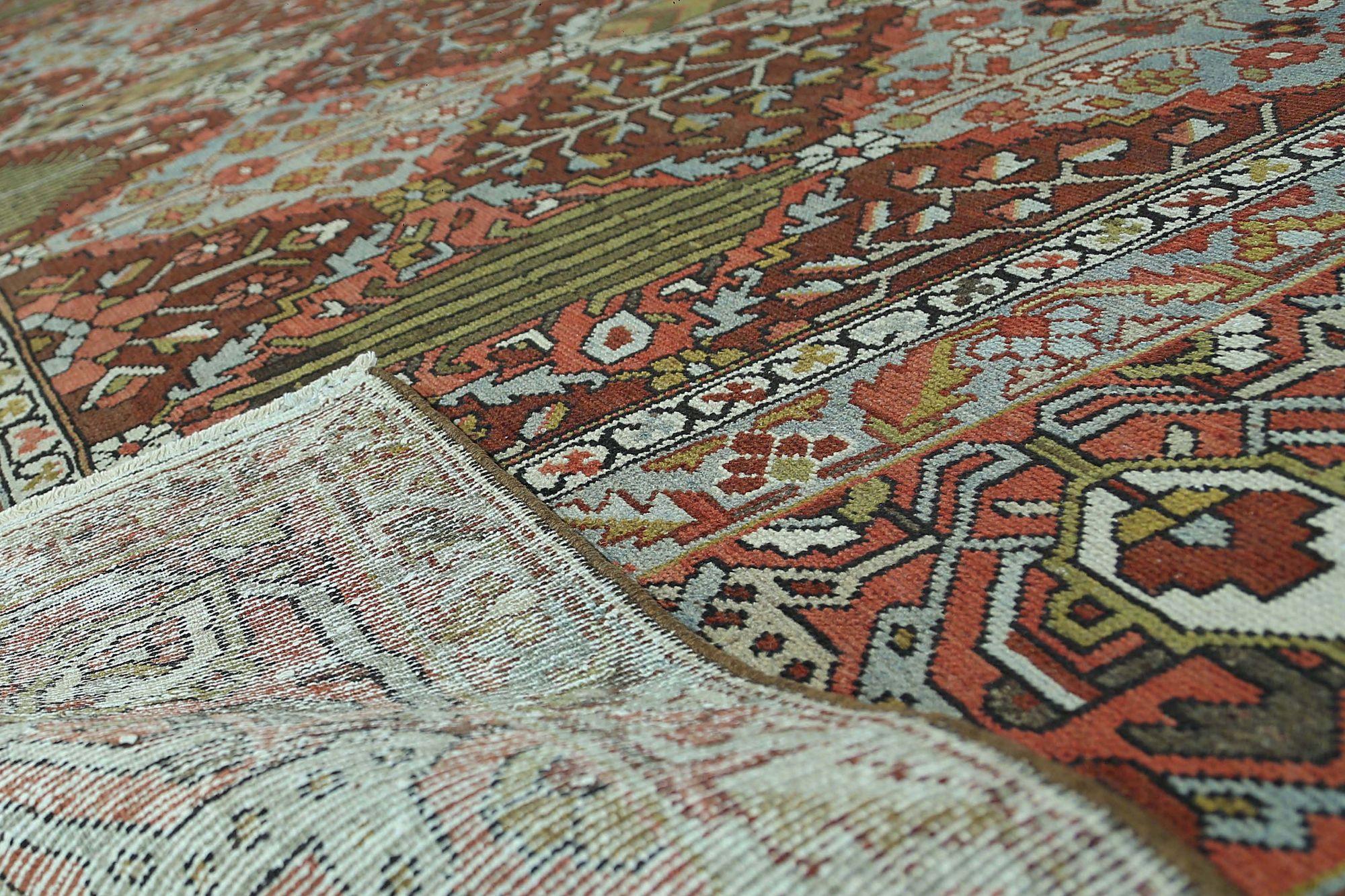Persischer Bakhtiari Over Size-Teppich in Übergröße - rotes Wolldesign - 97223 (20. Jahrhundert) im Angebot