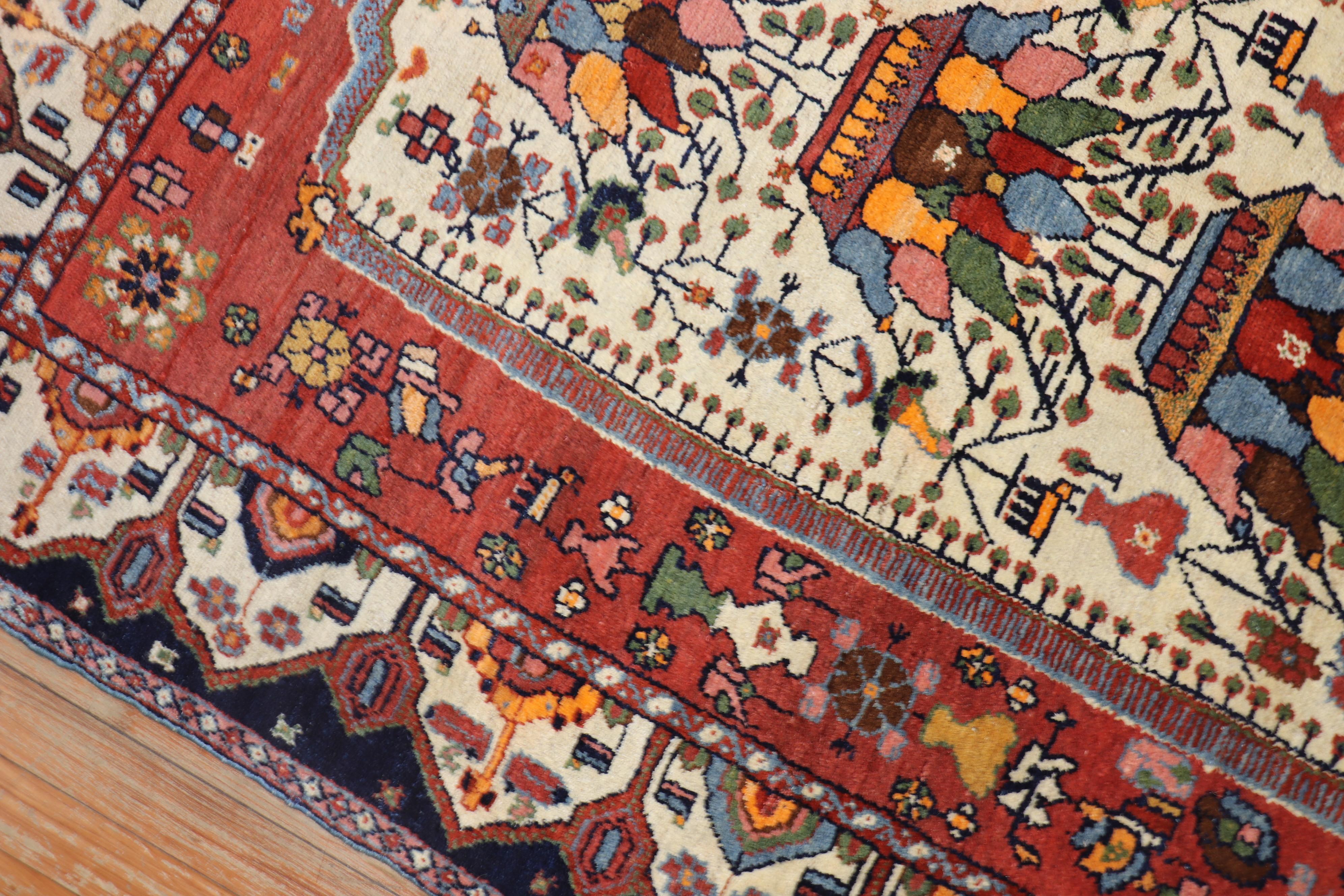 Hand-Woven Persian Bakhtiari Rug For Sale