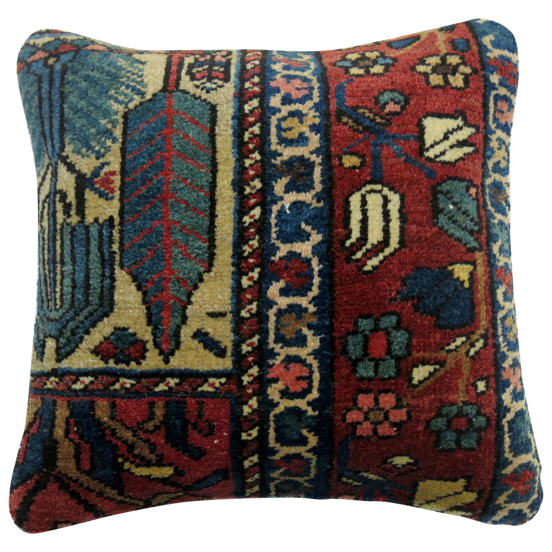 Square Persian Bakhtiari Rug Pillow