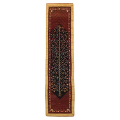 Alfombra Persa Bakhtiari Circa 1910 - Lana Negro Rojo Amarillo 72662