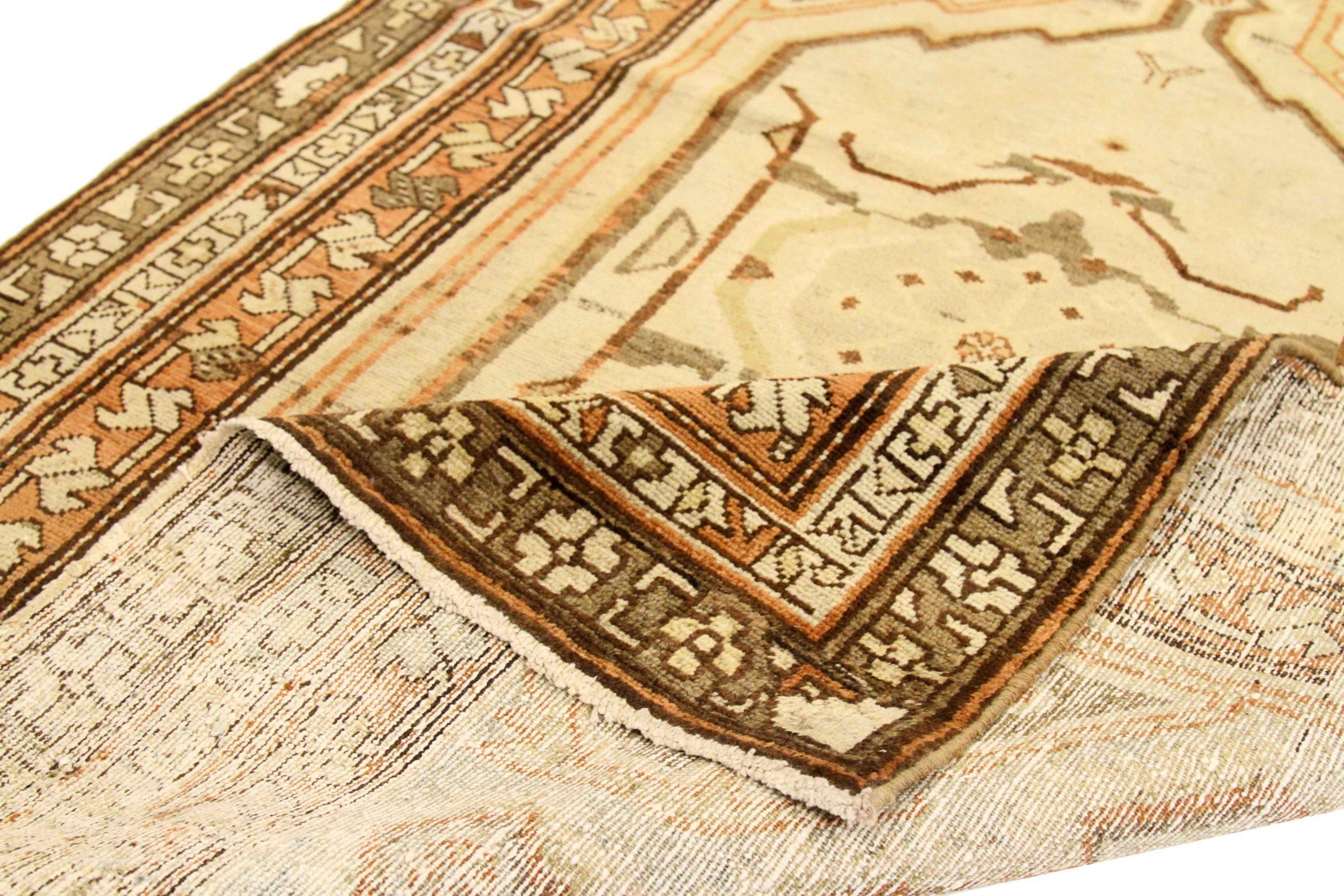 Persischer Bakhtiari Läufer Teppich - Wolle Braun Elfenbein Rot Design - 75766 (Irakisch) im Angebot
