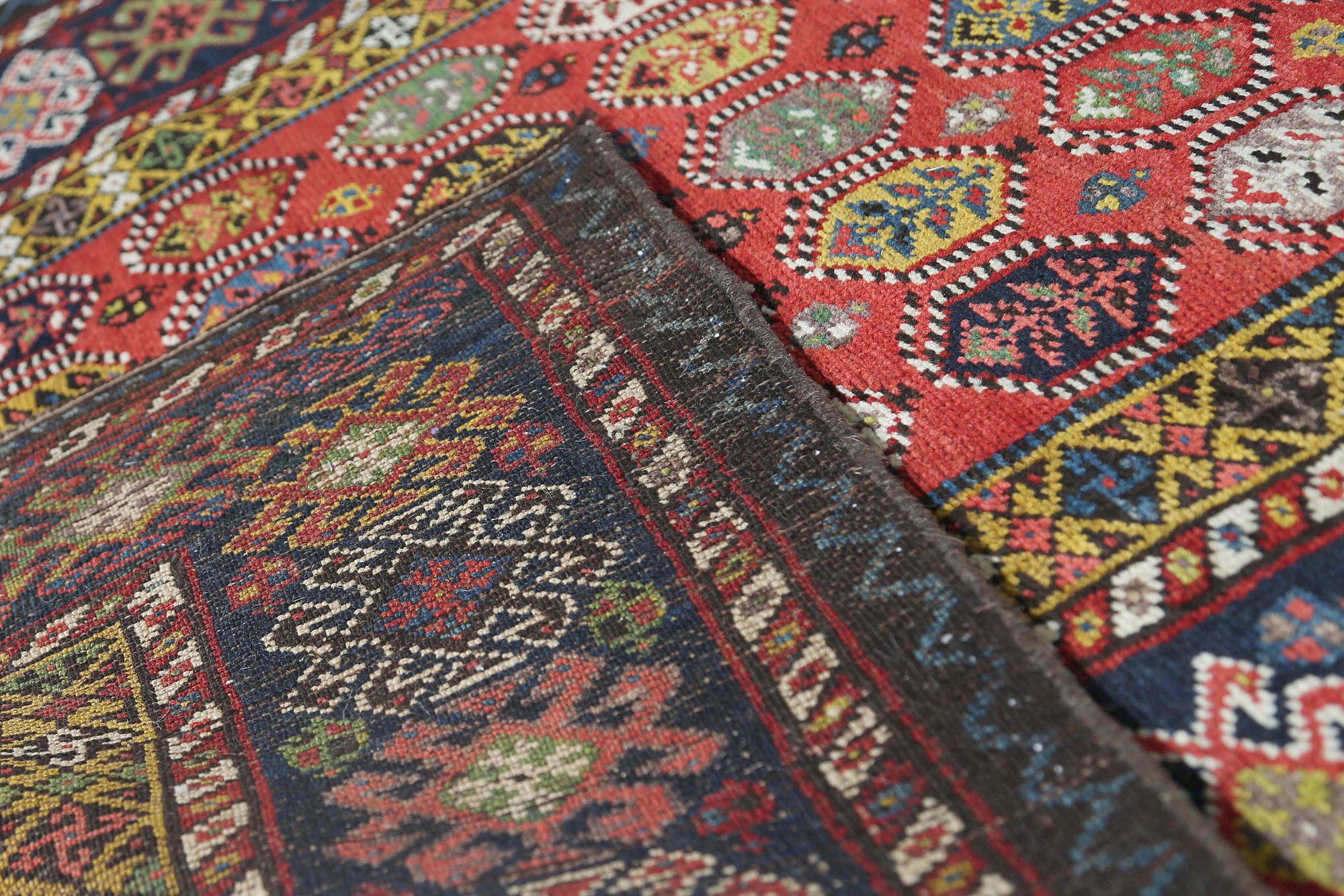 Iracheno Tappeto persiano Bakhtiari Runner - Design rosso lana - 96867 in vendita