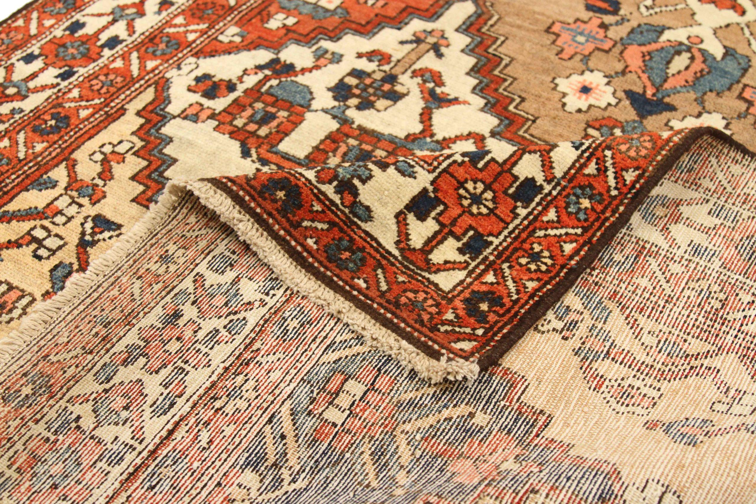 Persischer Bakhtiari Kleiner Teppich - Wolle Elfenbein Marineblau Rot 71489 (Asiatisch) im Angebot