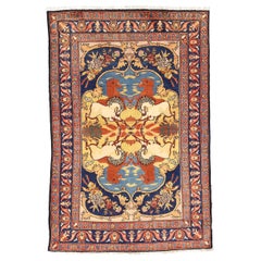 Persischer Bakhtiari Kleiner Teppich CIRCA 1910 - Wolle Blau Rot Gelb Design - 75041