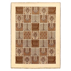 Petit tapis persan Bakhtiari Circa 1970 - Soie Brown Ivory 72233