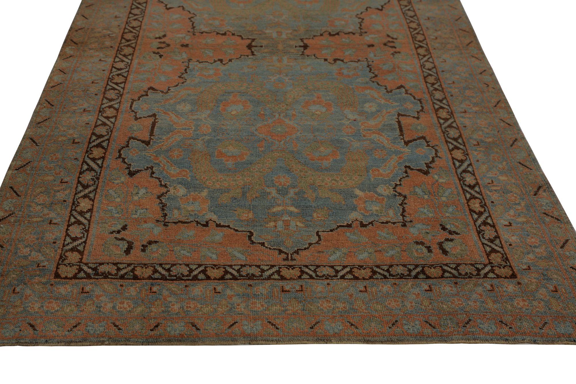 Iracheno Tappeto persiano Bakhtiari Small Design - Lana Blu Marrone Arancione - 97313 in vendita