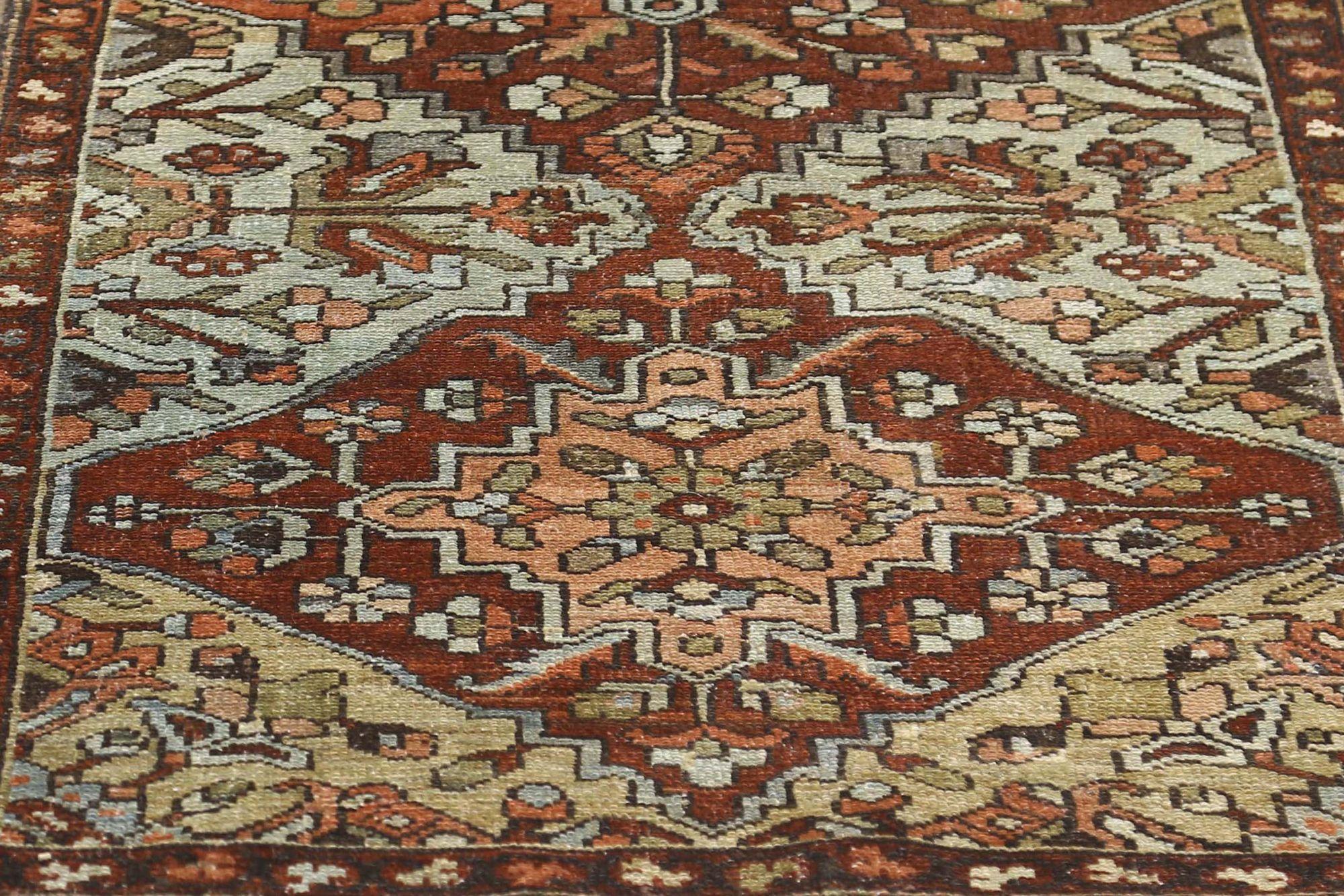 Persischer Bakhtiari Kleiner Teppich - Wolle Elfenbeinrot Design - 96687 (20. Jahrhundert) im Angebot