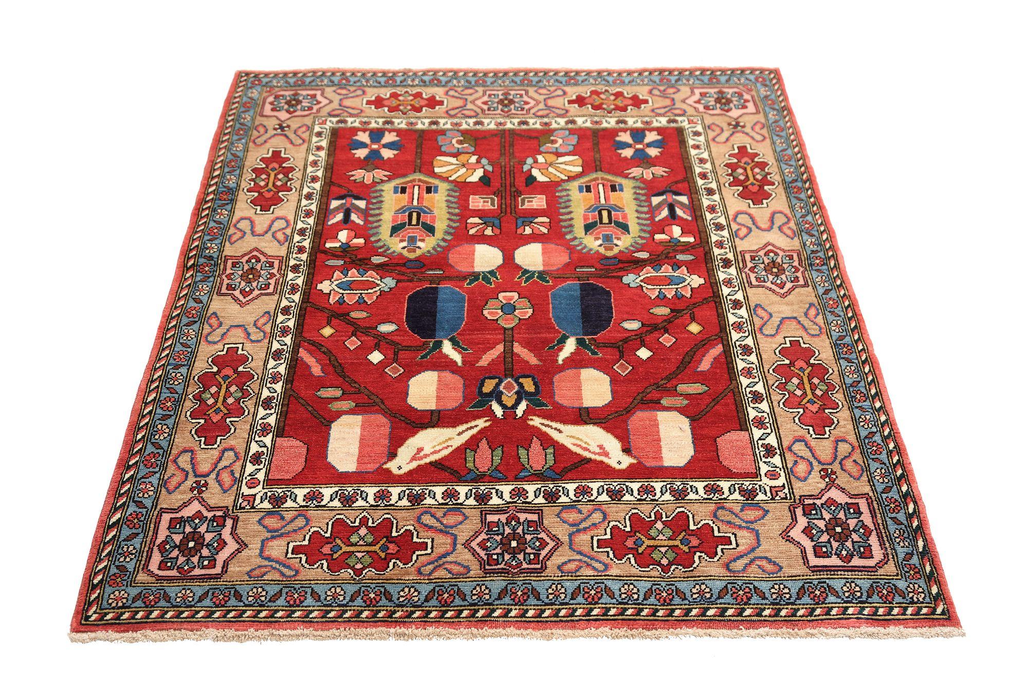 Persischer Bakhtiari Kleiner Teppich - Wolle Rot Design - 97096 (Irakisch) im Angebot