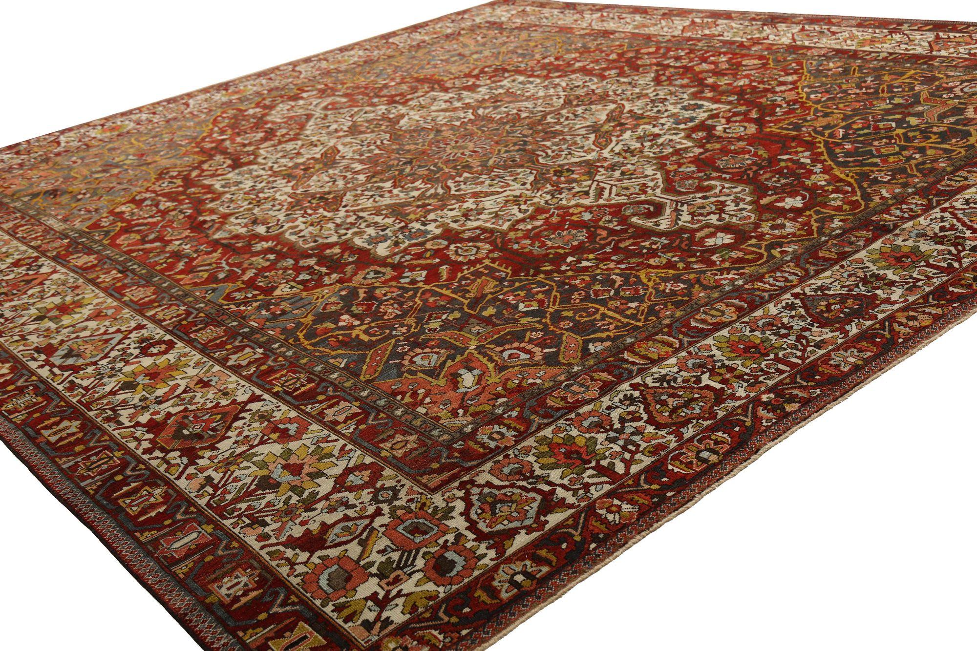 Discover the elegance of Persian Bakhtiari featuring Square Area Rugs in Circa 1910. Designed with Wool and Red, this exclusive design is perfect for enhancing your space.