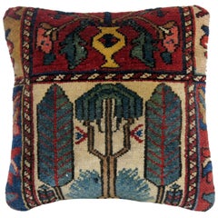 Persian Bakhtiari Tree of Life Motif Rug Pillow