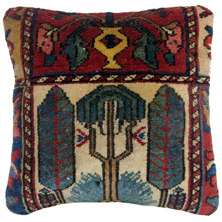 Persian Bakhtiari Tree of Life Motif Rug Pillow at 1stDibs
