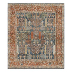 Tappeto persiano Bakshaish in blu navy e ruggine