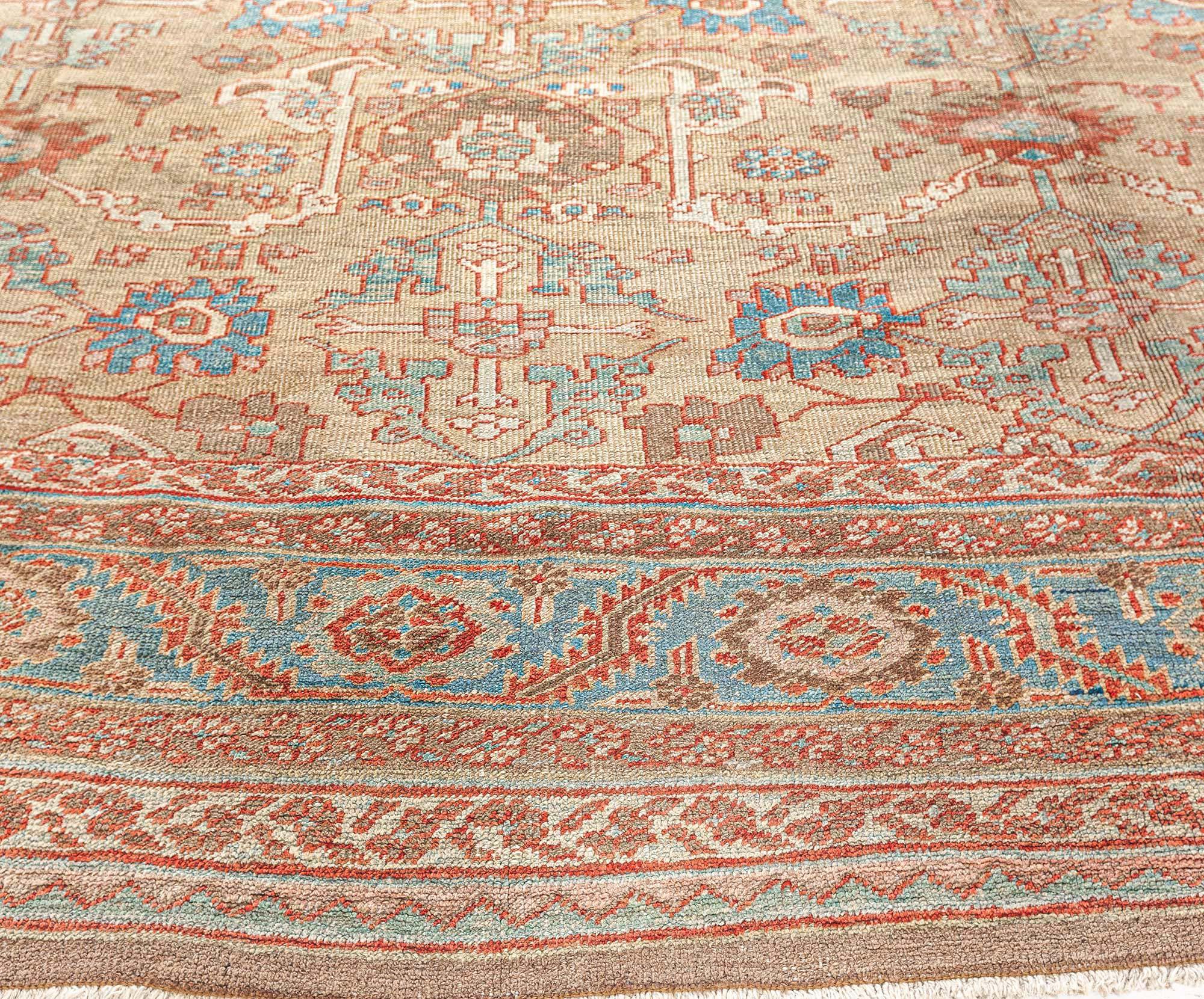 19th Century Persian Bakshaish 'Size Adjusted' rug In Good Condition For Sale In New York, NY