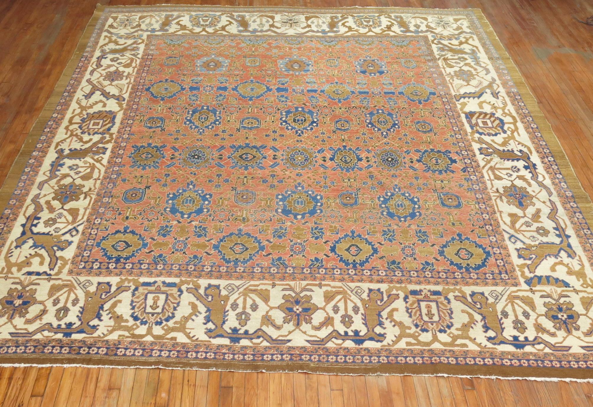 Persian Bakshaish Square Room Size Rug For Sale 3