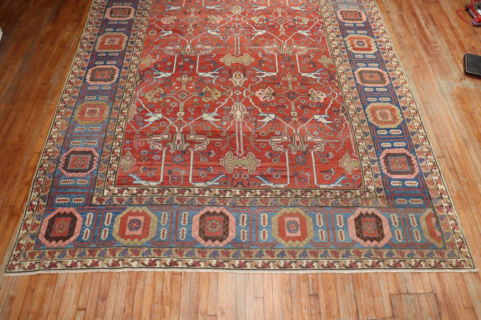 Tribal Persian Bakshaish Square Room Size Rug For Sale
