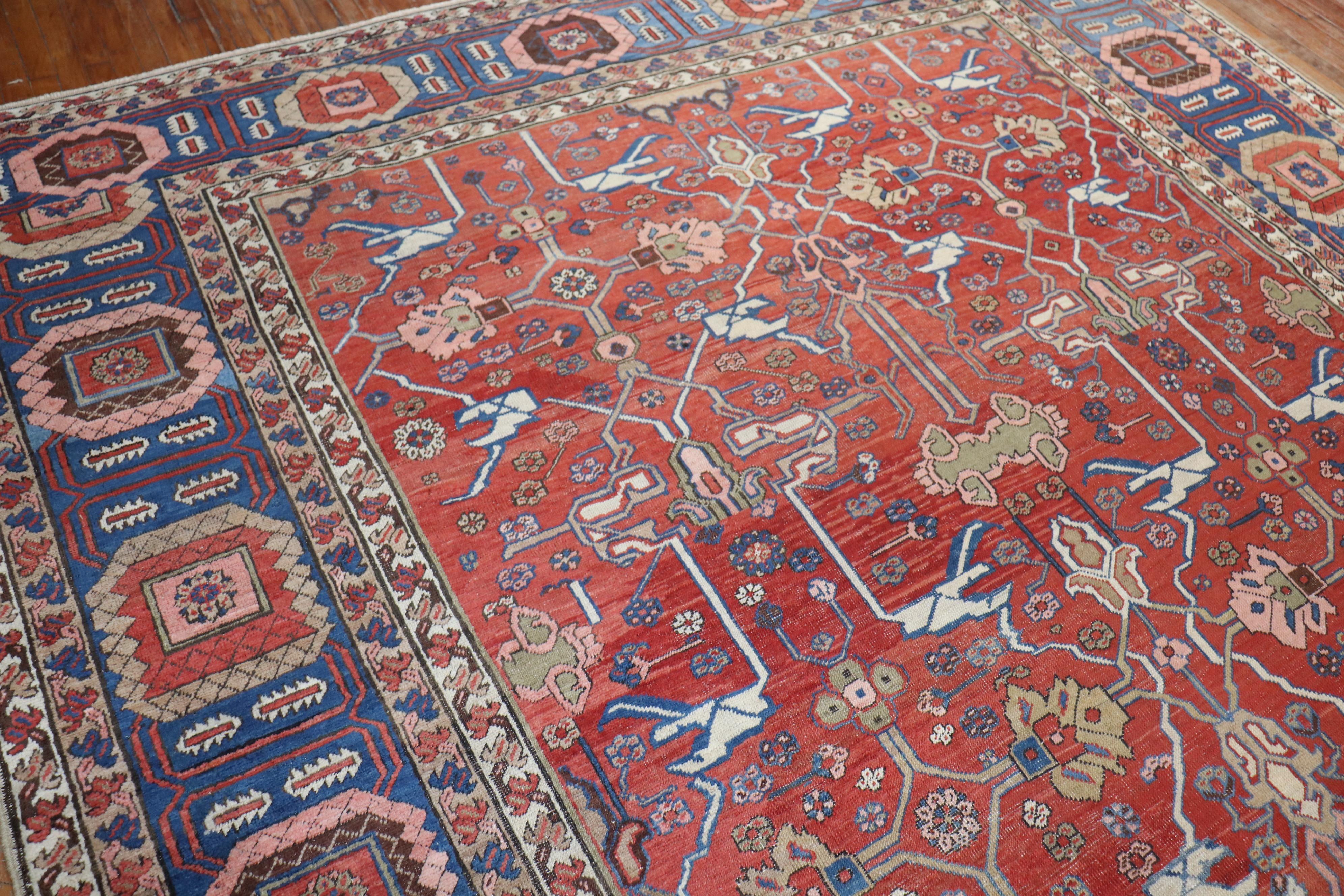 Persian Bakshaish Square Room Size Rug In Good Condition For Sale In New York, NY