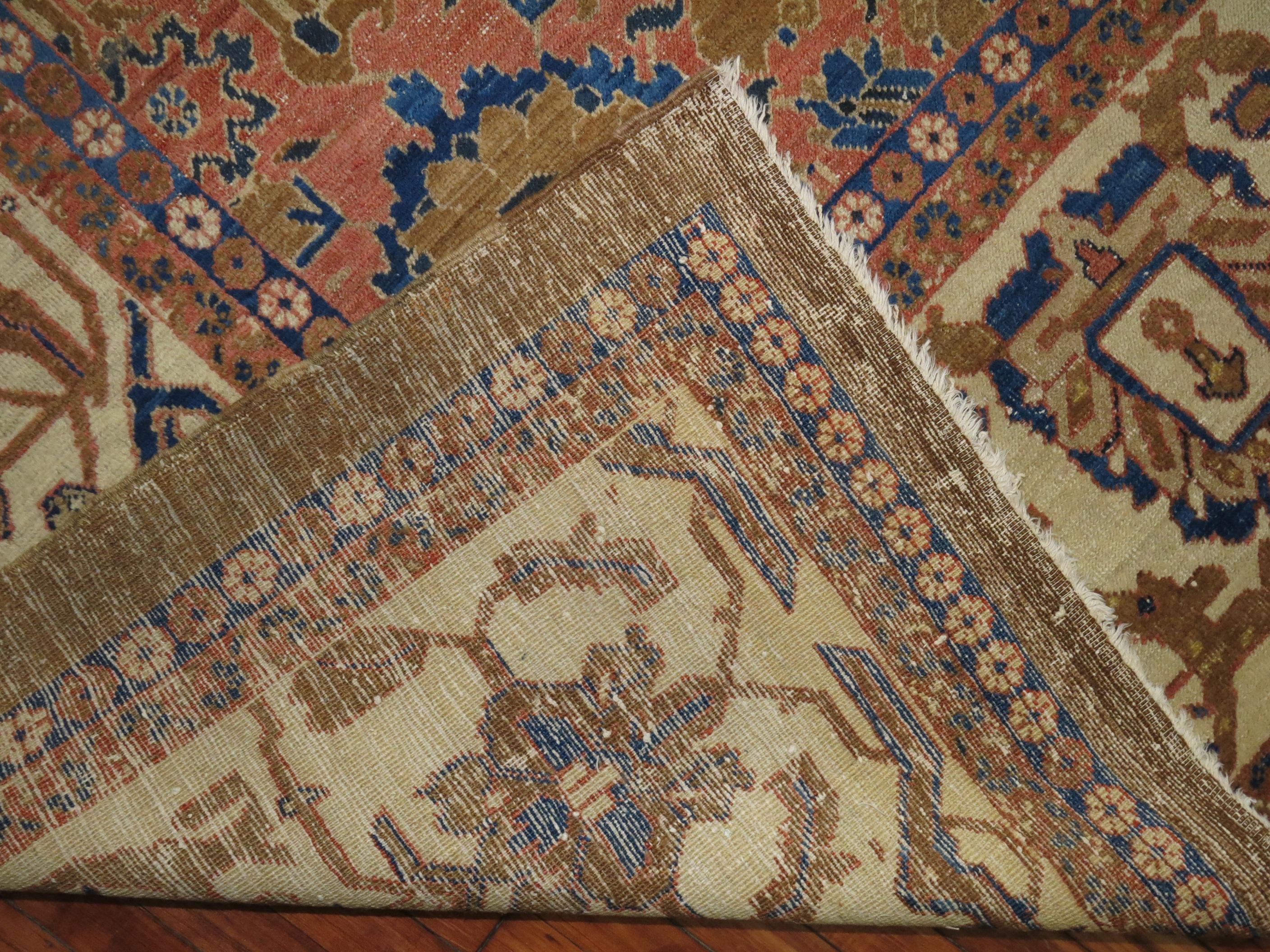 19th Century Persian Bakshaish Square Room Size Rug For Sale